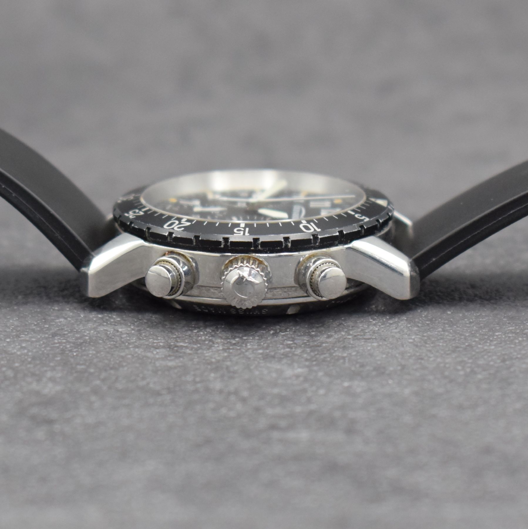 Detail d: GUINAND / CHRONOSPORT Armbandchronograph, Automatik, Deutschland um 1995, Edelstahlgeh. inkl. neutr. Kautschukband m. orig. Dornschl., Boden & Krone ...