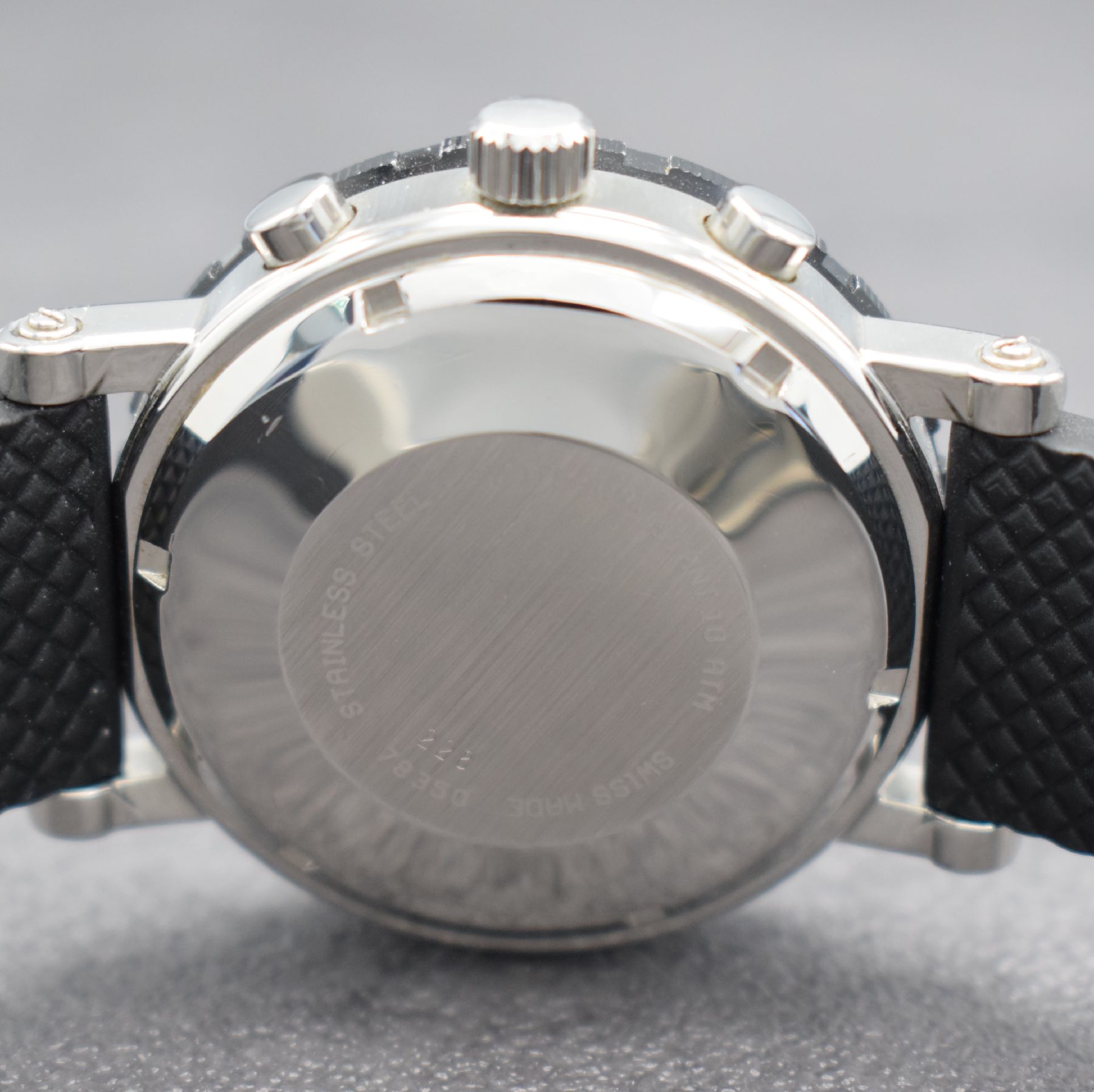 Detail e: CHRONOSPORT Armbandchronograph, Automatik, Schweiz um 2010, Ref. 78350, Edelstahlgeh. inkl. neutr. Kautschukband m. Faltschl., Boden & Krone ...