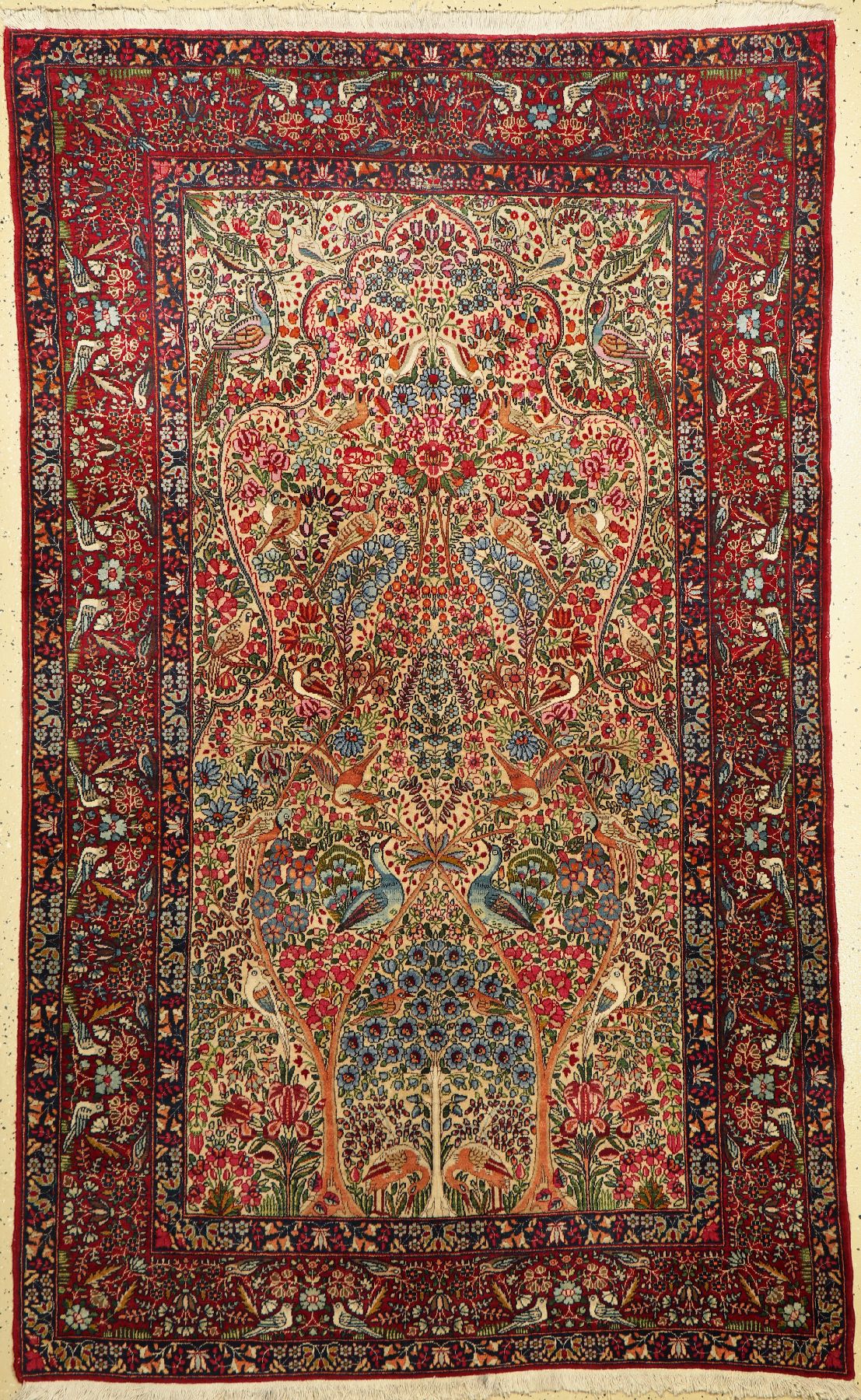 Kerman Lawar antik, Persien, um 1920, Wolleauf Baumwolle, ca. 220 x 137 cm, EHZ: 2