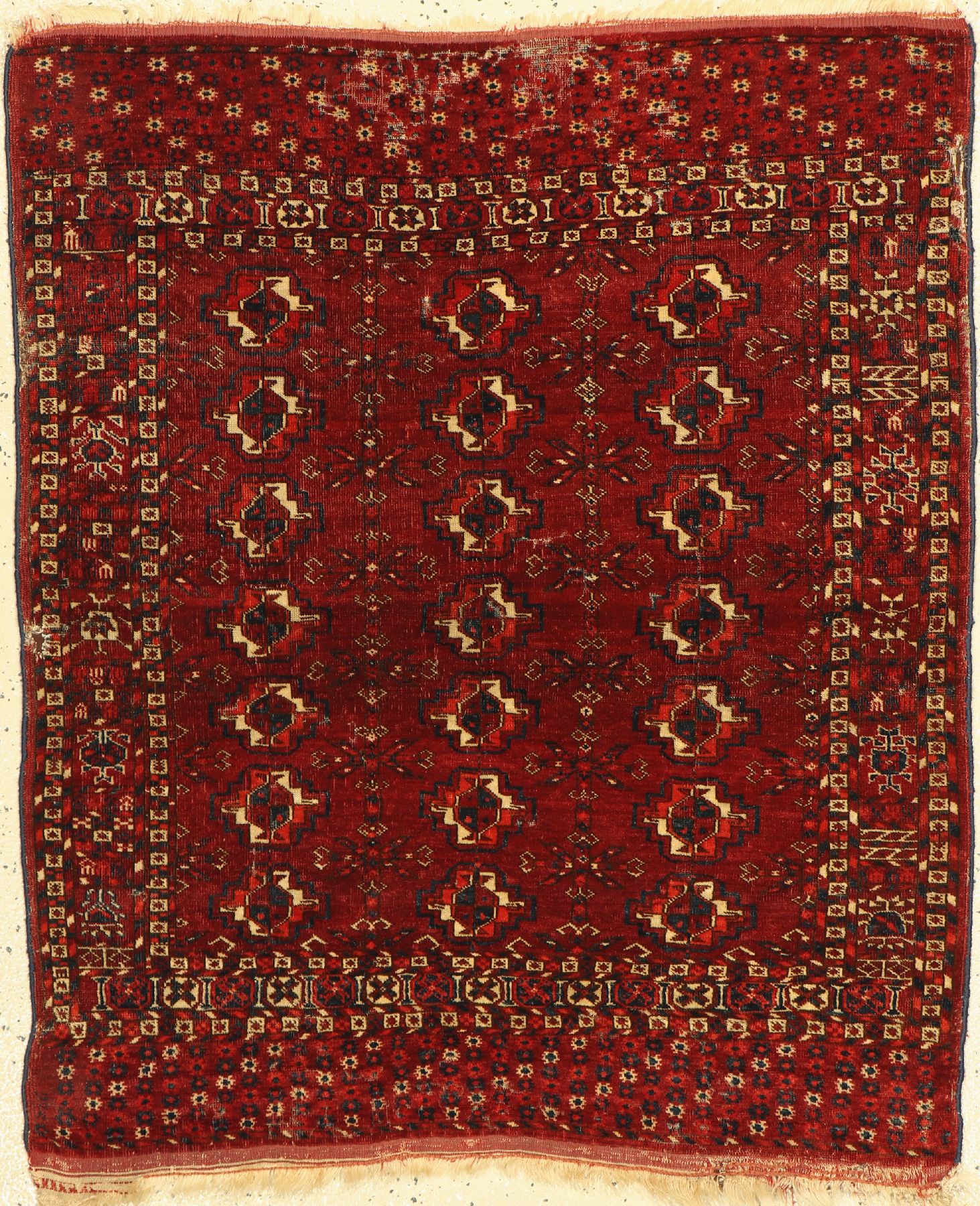 Tekke Herdteppich antik, Turkmenistan, 19.Jhd, Wolle auf Wolle, ca. 110 x 94 cm, EHZ:4