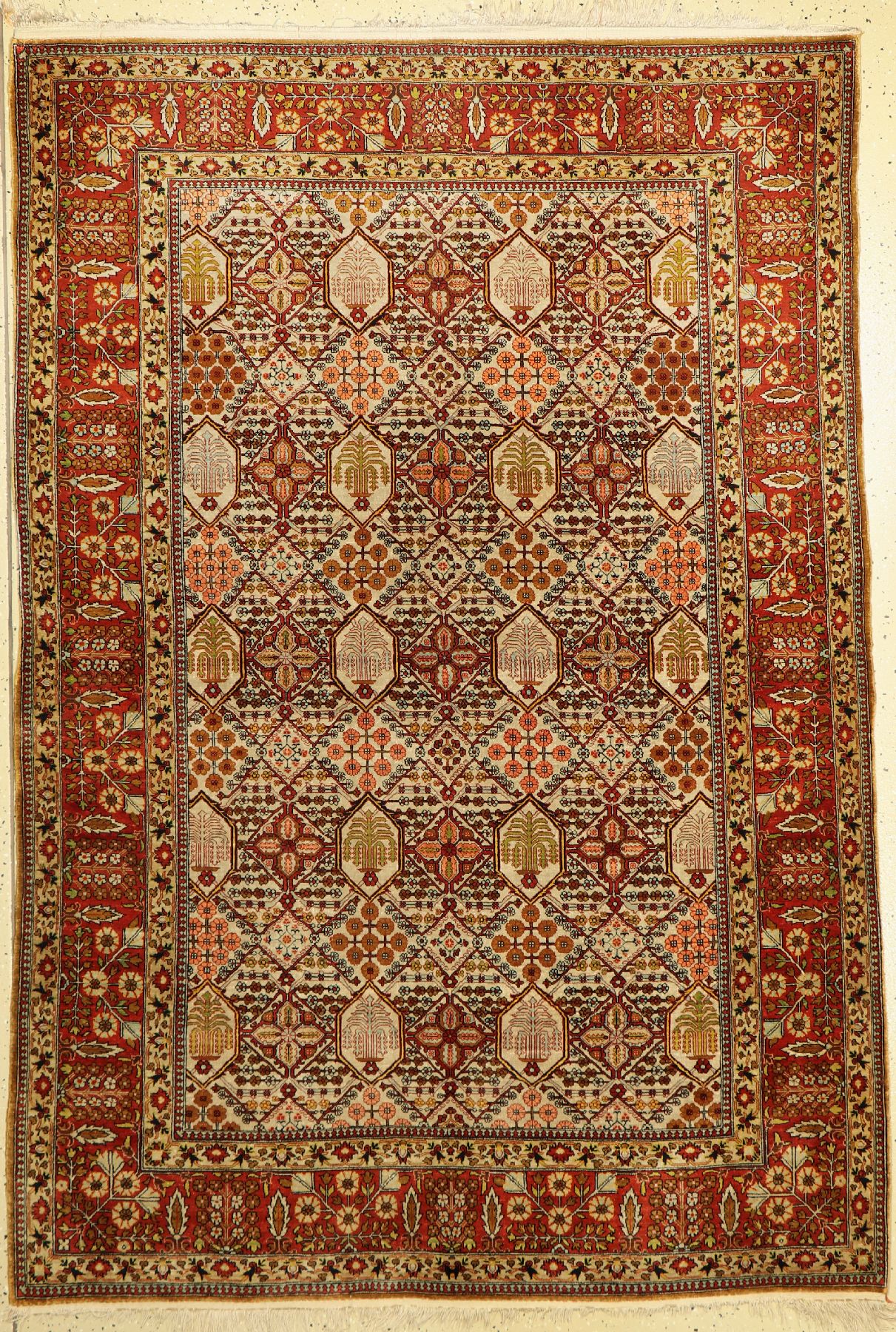 Ghom Seide alt, Persien, um 1950, reine Naturseide, ca. 207 x 141 cm, EHZ: 2