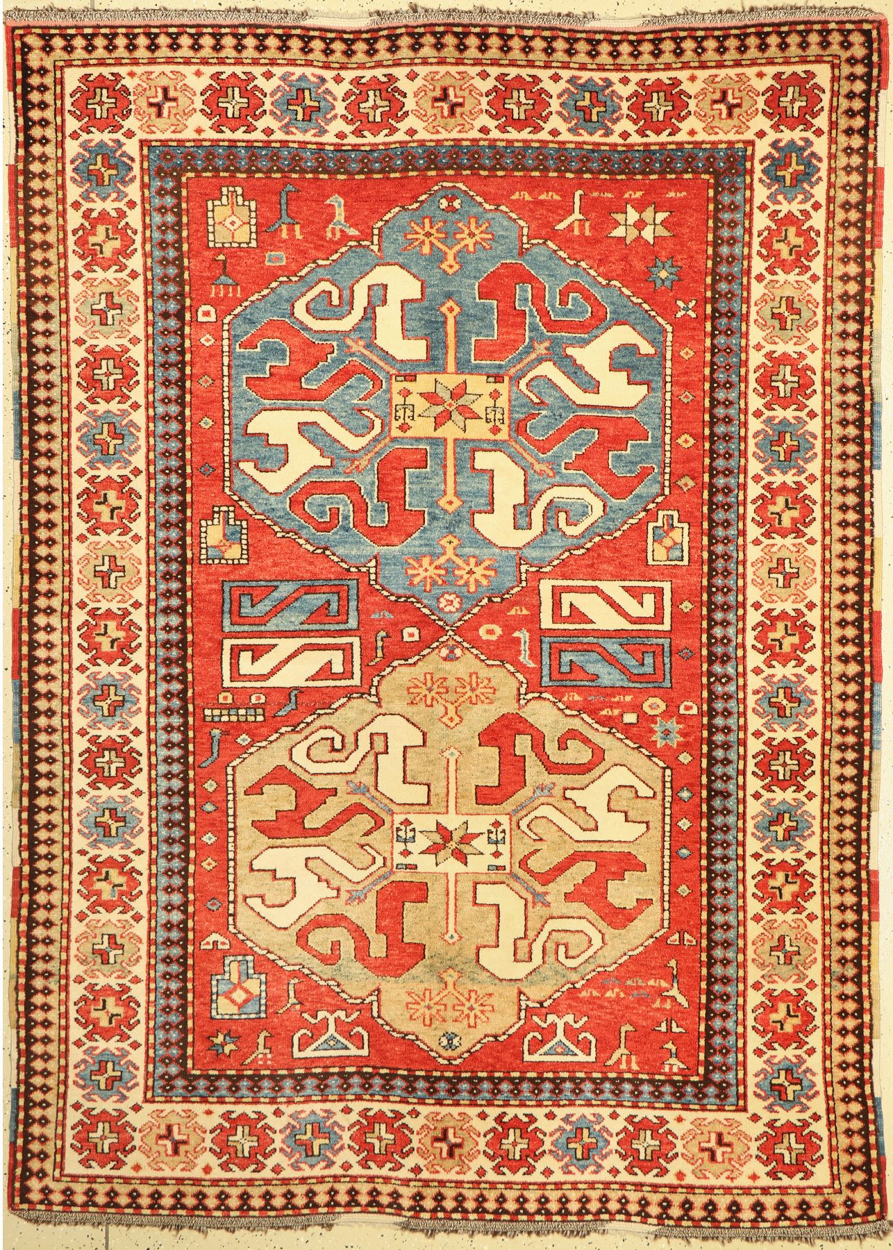 Azeri(Wolkeband), Azerbaijan, ca. 50 Jahre,Wolle auf Wolle, ca. 240 x 172 cm, EHZ: 2