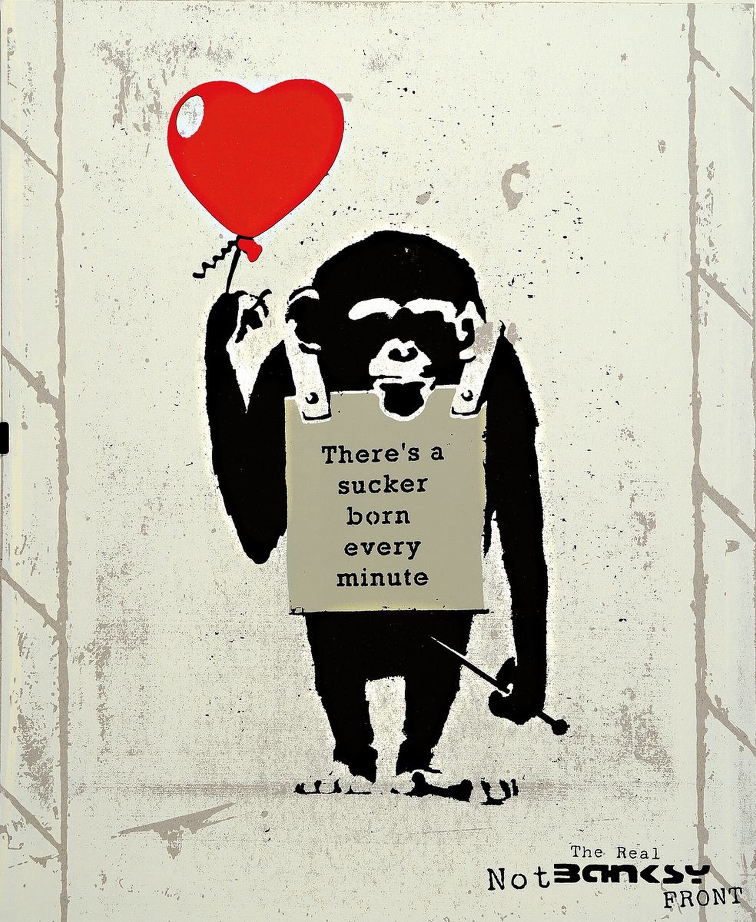 Banksy by Not Banksy, " True Love Fake Art Suckers", Siebdruck/Karton, verso sign., Stempel, num., Auflage 500, inkl. Zertifikat, ca. 55x45 ...