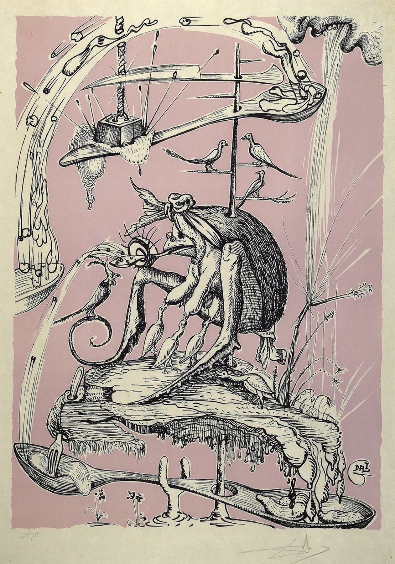 Salvador Dali, 1904 - 1989, Farblithografie aus "Les Songes Drolatiques de Pantagruel", 1973, re. u. handsigniert, und num. 235/250, auf ...