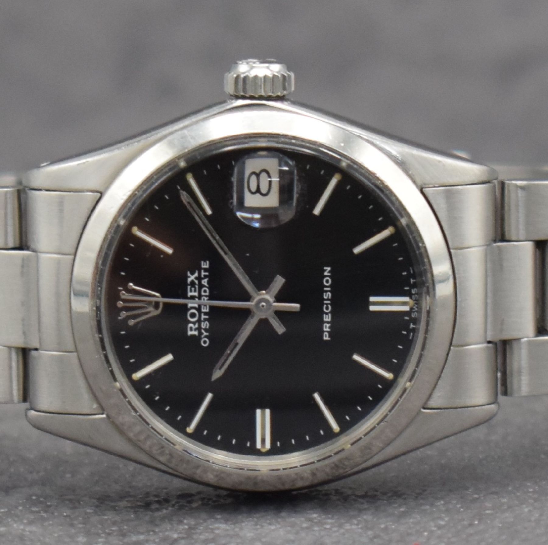 Detail a: ROLEX Oysterdate Precision Mediumarmbanduhr, Schweiz um 1957, Handaufzug, Ref. 6466, verschr. Edelstahlgeh., Oysterband Ref. 78350 m. Faltschl., ...
