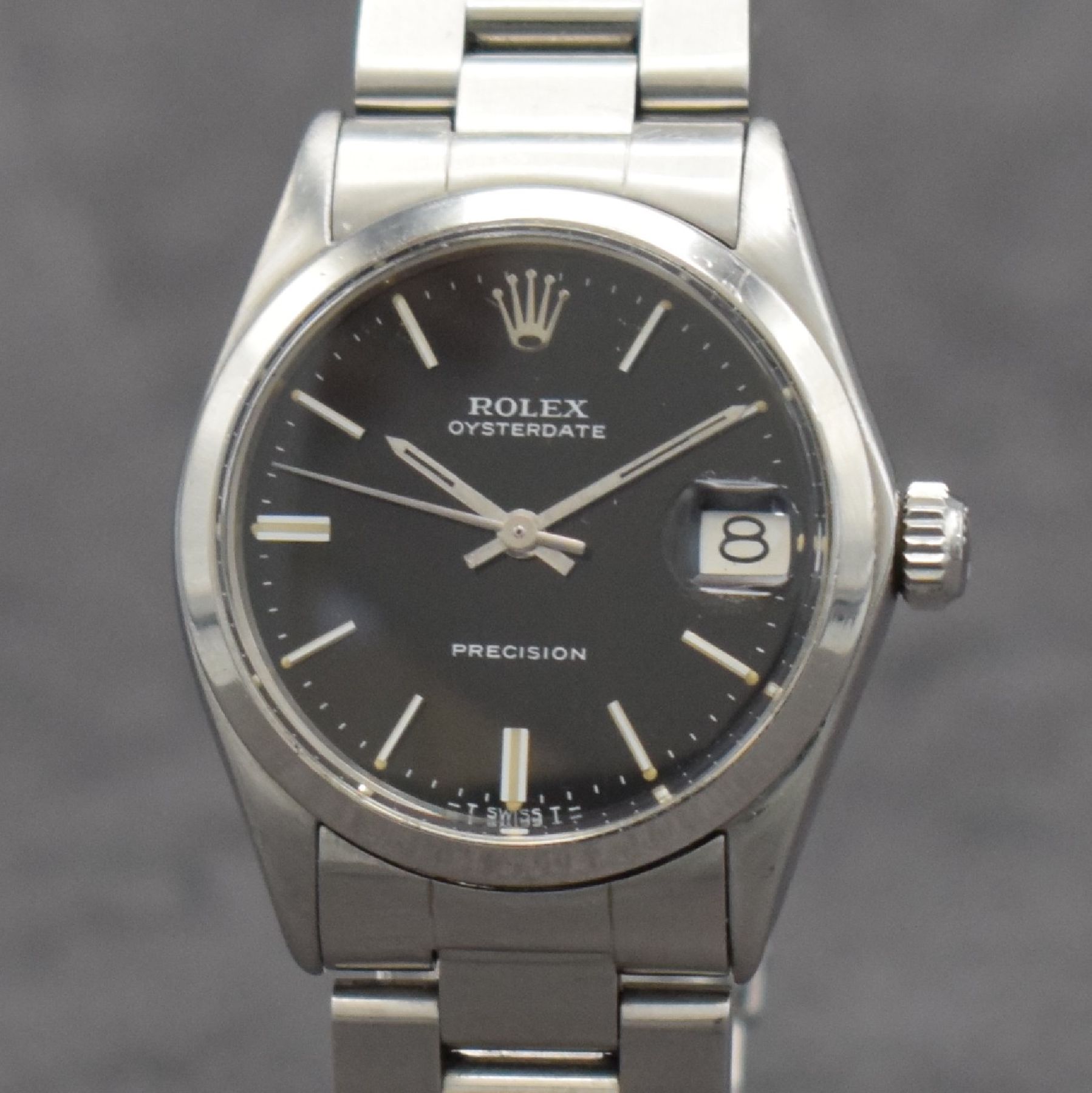Detail c: ROLEX Oysterdate Precision Mediumarmbanduhr, Schweiz um 1957, Handaufzug, Ref. 6466, verschr. Edelstahlgeh., Oysterband Ref. 78350 m. Faltschl., ...