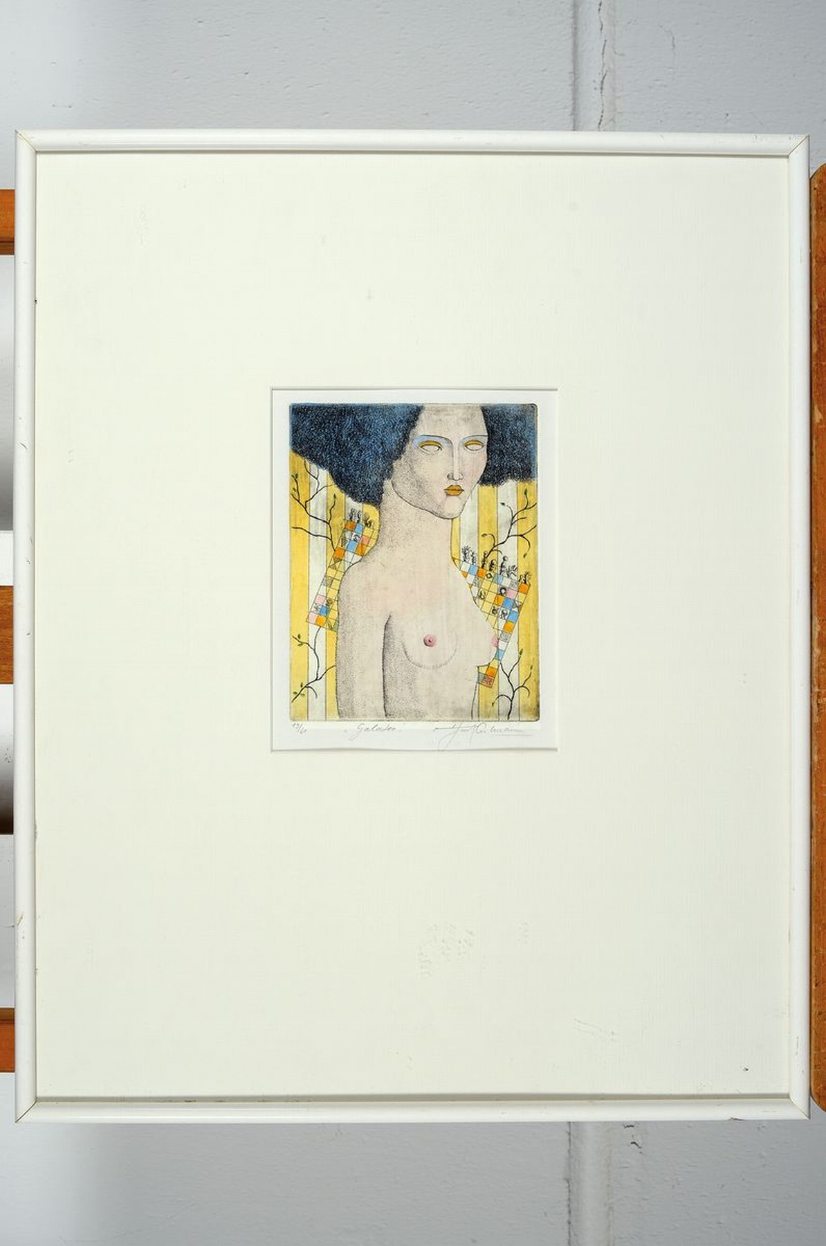 Detail k: Otfried culmann , geb. 1949, "galatea" Radierung, sign., num. 13/60, unter Glas gerahmt, Platte ca. 17x13 cm, gesamt ca. 52x41 cm