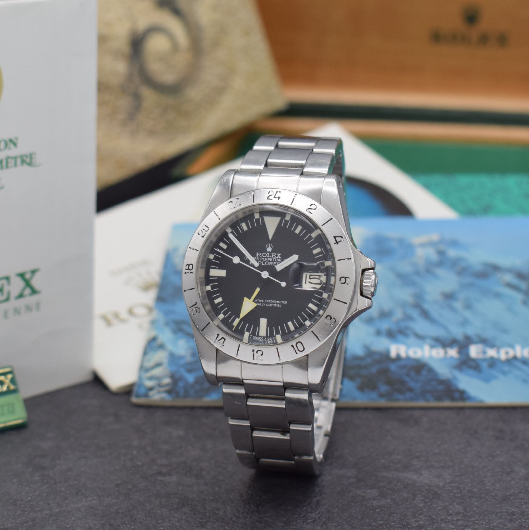 Detail q: ROLEX Herrenarmbanduhr Oyster Perpetual Date Explorer II sog. "Steve McQueen" aus Erstbesitz mit original Etui, Bedienungsanleitung, Box ...