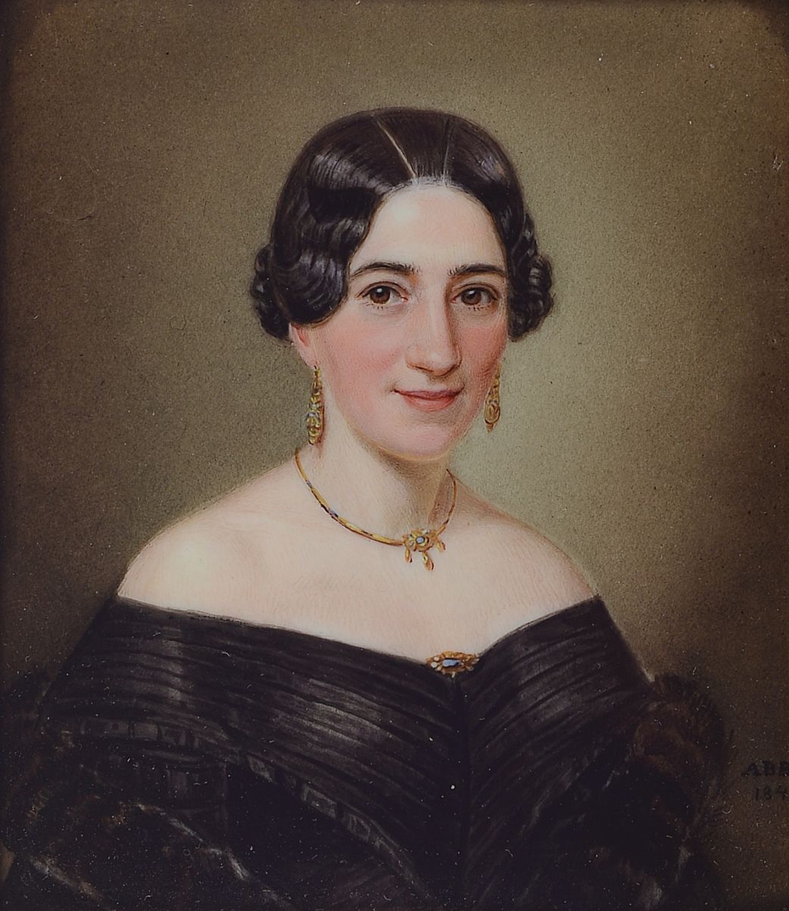 Paar Miniaturmalereien, um 1841, Albertine Eger und carl Hermann Eger ( 1798 - 1841), feine Malerei auf Porzellan, rückseitig beschrieben, ca. 9 x 8 ...