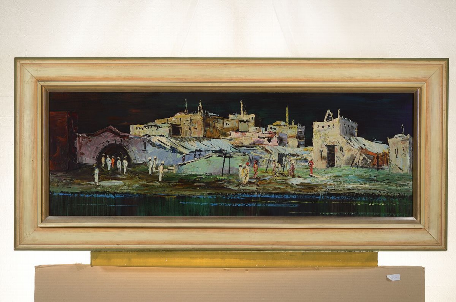 Detail k: Willi Jäger, geb. Bernburg 1912 - 1981, "In Marokko vor Marrakesch", rückseitig betitelt und nochmals signiert, Öl/Lwd, ca. 35 x 100 cm, ...