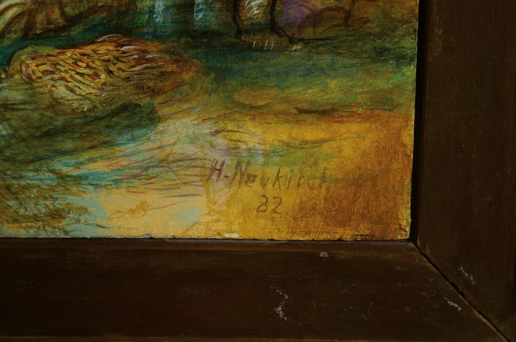 Detail a: Hellmut Neukirch, geb. 1937 Berlin, lange Jahre in der Pfalz ansässig, hier die Töchter des Nereus, phantastischer Realismus, Öl/Platte, signiert ...