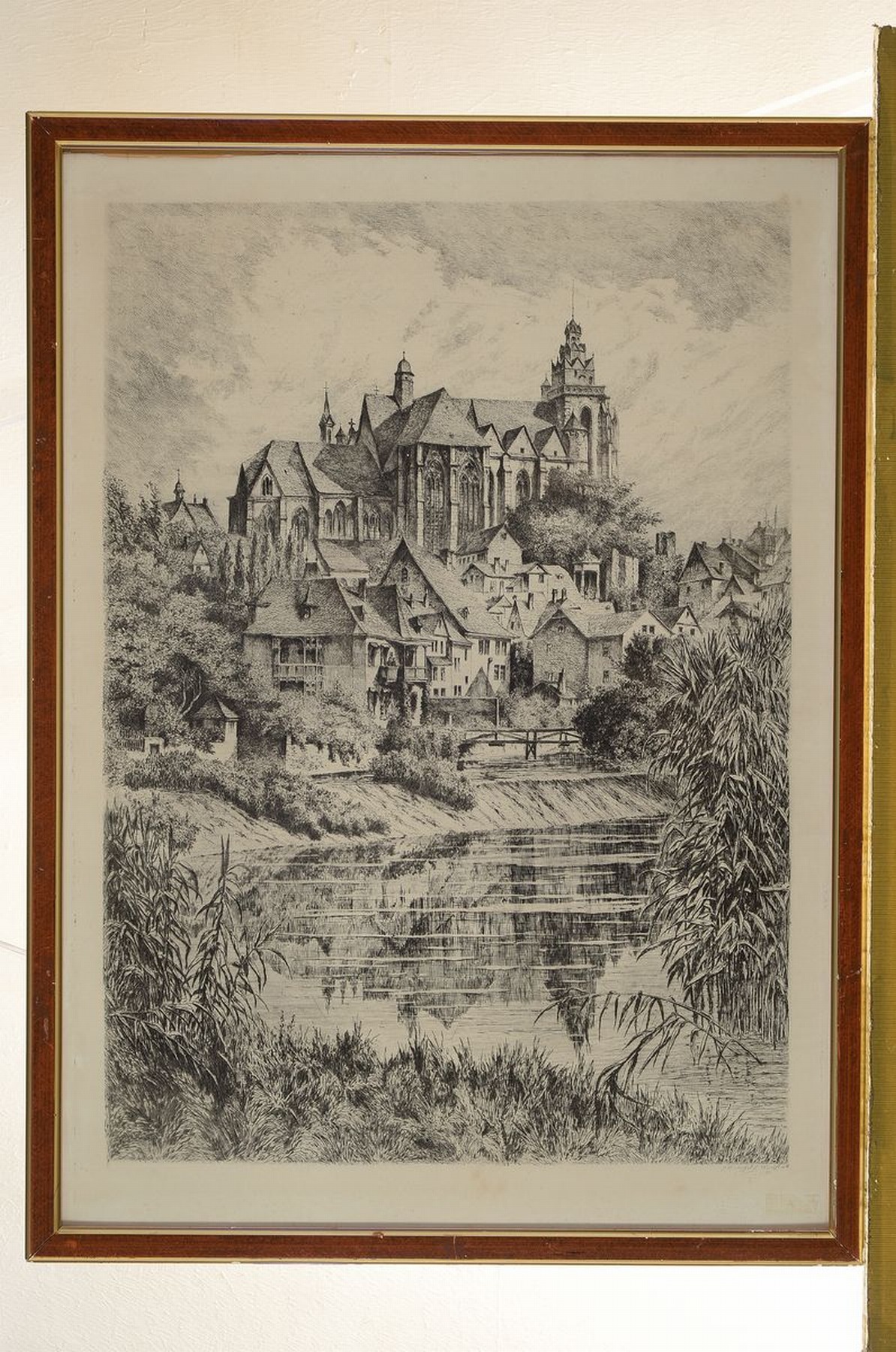Detail k: B.N. Mannfeld, Frankfurt und C. Guise,, a. Ansicht von Wetzlar, Radierung, in der Platte bezeichnet, ca. 56 x 40 cm Alterssp., C. Guise, Lithographie ...