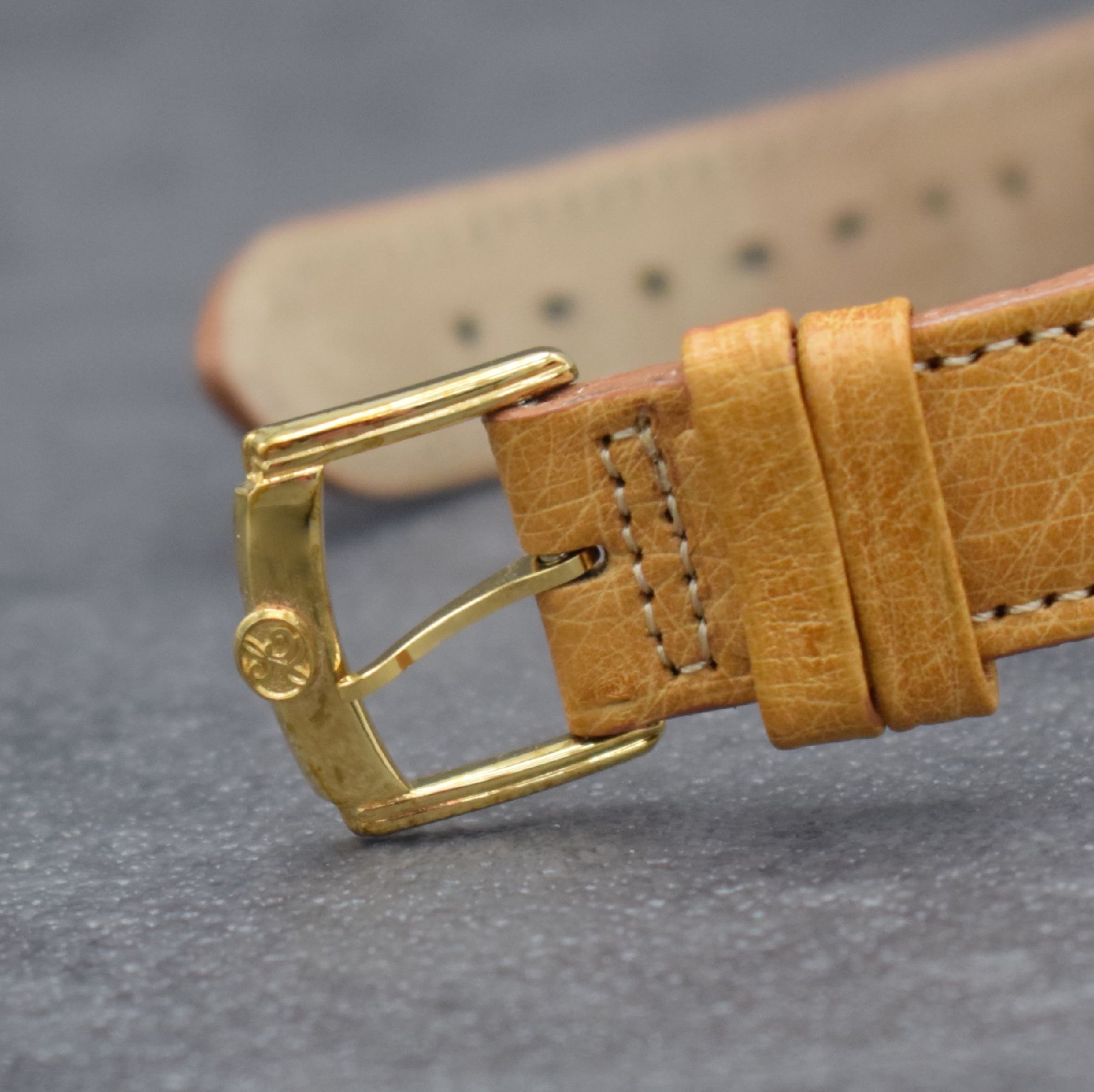 Detail h: LOUIS ERARD Armbanduhr mit Vollkalender inklusive Mondphase, Automatik, Schweiz um 1995, verg. Metallgeh. inkl. orig. Lederband m. orig. Dornschl., ...