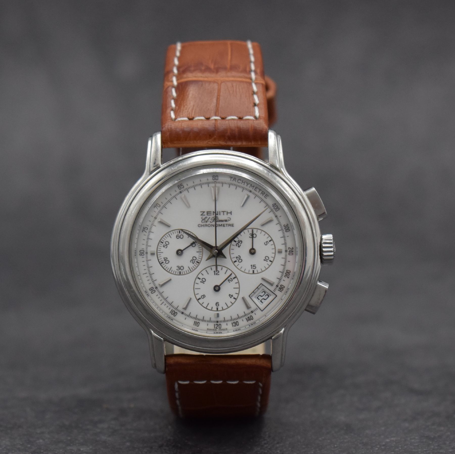 Detail b: ZENITH El Primero Schaltradchronograph Chronomaster Referenz 14/01.240 400, Automatik, Edelstahlgeh., beids. vergl., Boden 6-fach verschr., ...