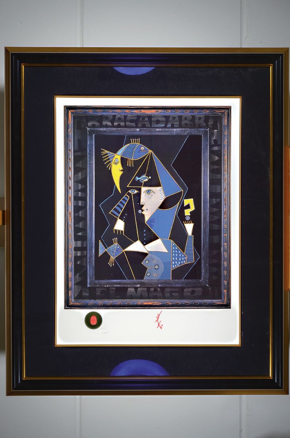 Detail k: Jesus Gomez Fuertes, 1938-2006, Abracadabra, Farblithographie, handsigniert und num. 42/250, ca. 67x55cm, PP, u.Gl., R. ca. 118x96cm, inkl. Zertifikat