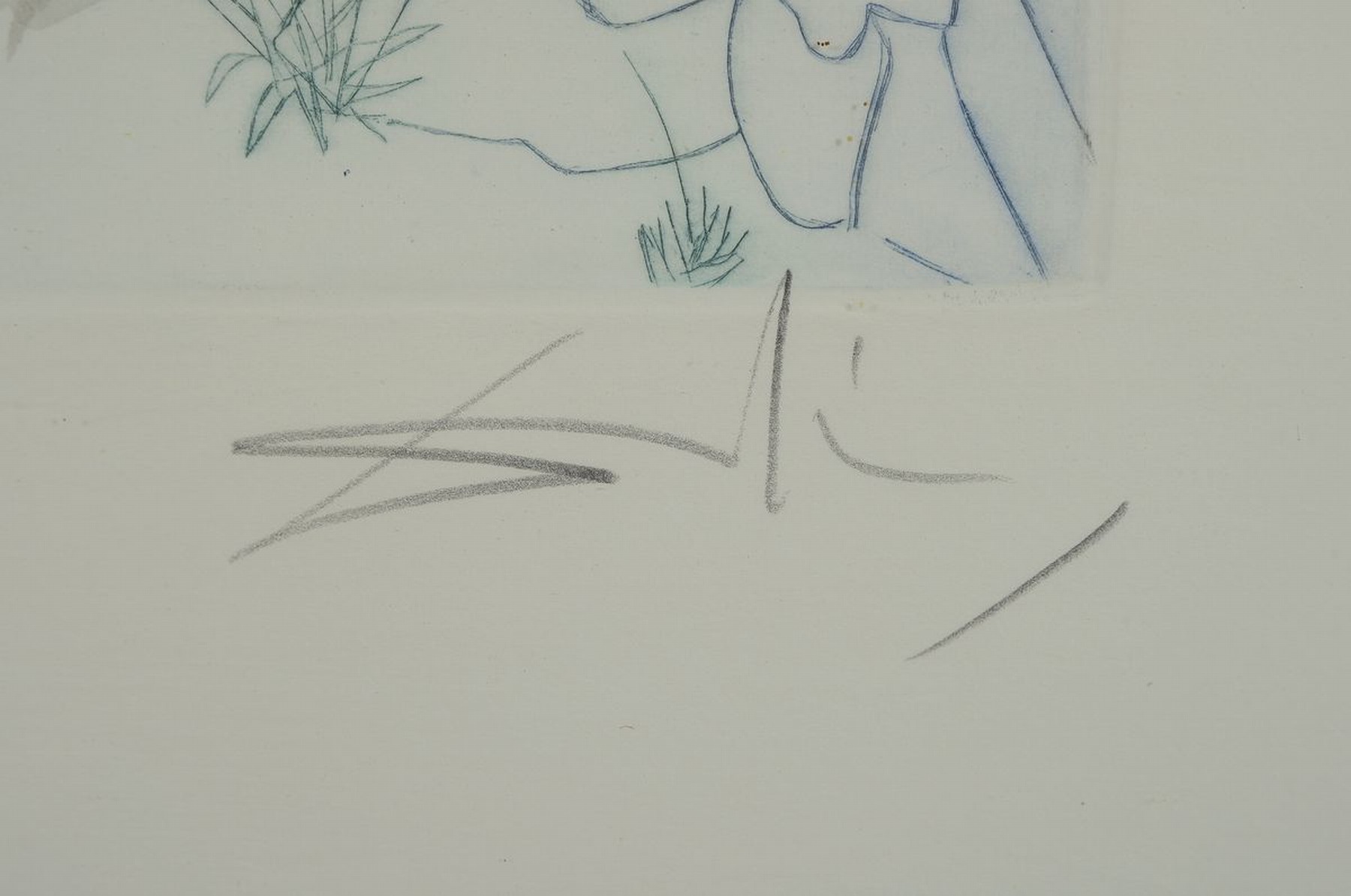 Detail a: Salvador Dali, 1904-1989, Die Schafherde, Radierung von 1971 aus der Folge: Das Hohe Lied des Salomon, auf Arches Bütten, mit Pochoir und ...