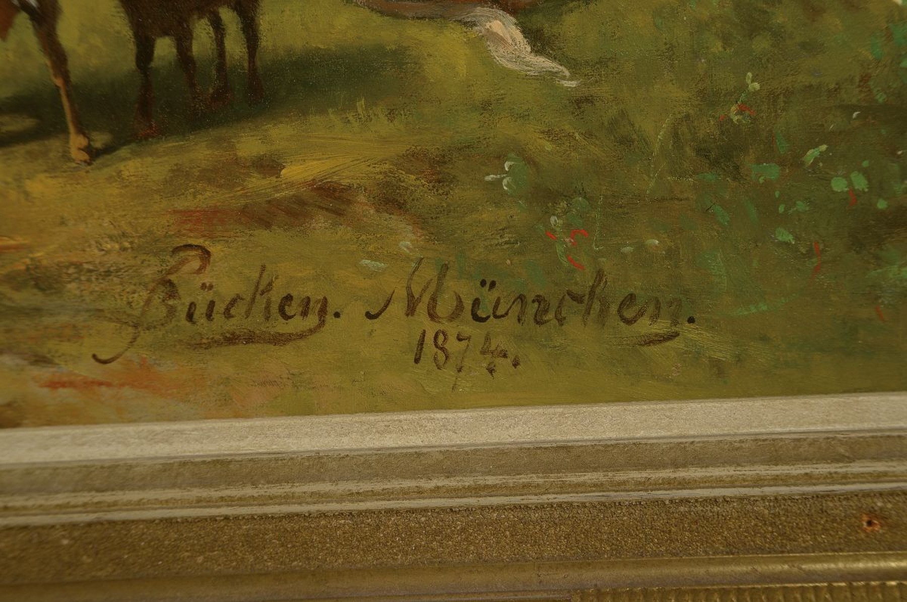 Detail a: Peter Bücken, 1831 Burtscheid-1915 Aachen, Studium an der Akademie Düsseldorf bei Schirmer und Lessing, sowie bei Verboeckhoven in Brüssel, ...