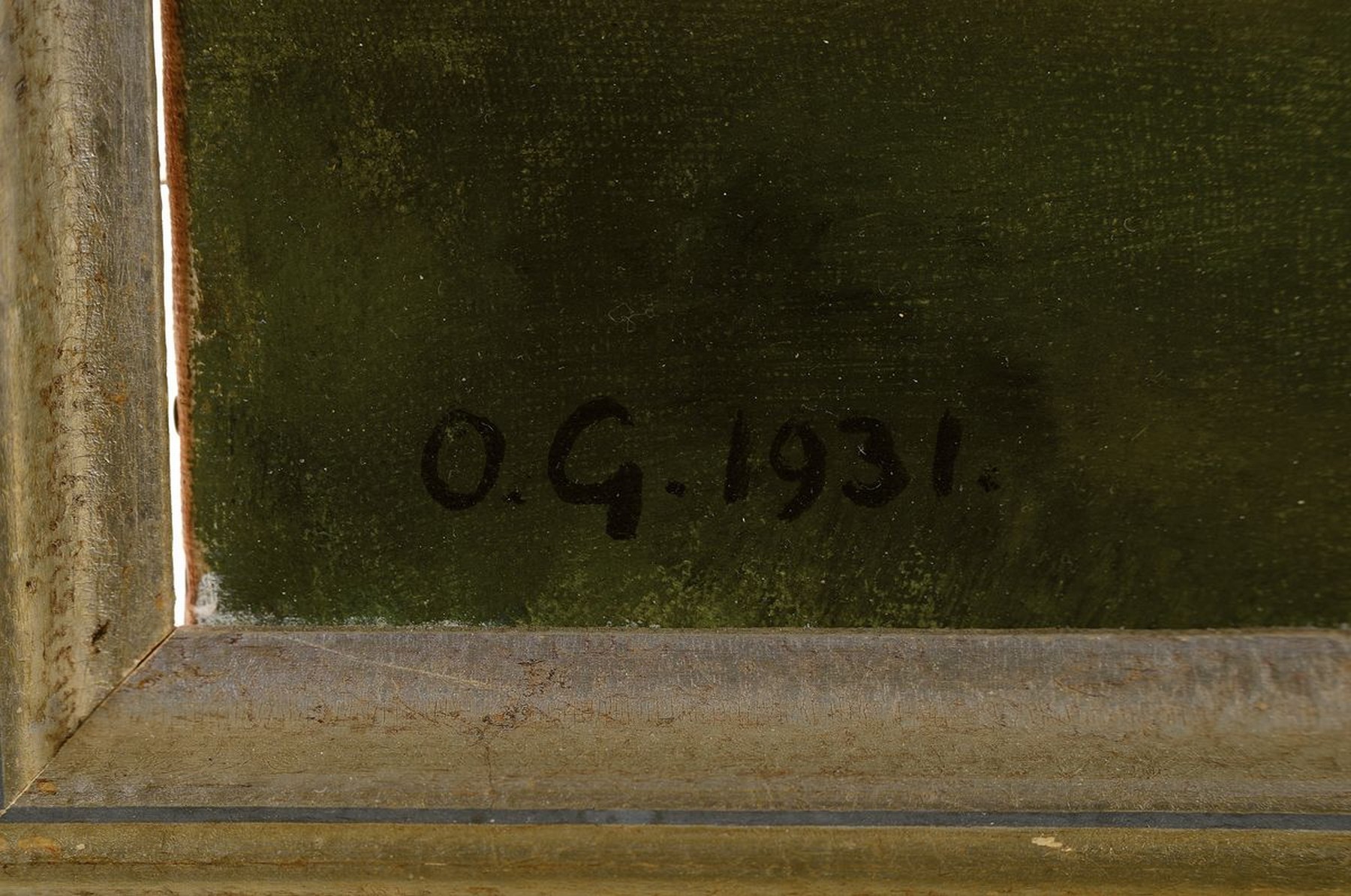 Detail a: Otto Gross, 1898 Baiersbronn-1970 Murrhardt,Schwäbische Landschaft, Öl/Lwd, links unten monogr. O.G. und dat. 1931, ca. 48x67cm, R. ca. 63x83cm
