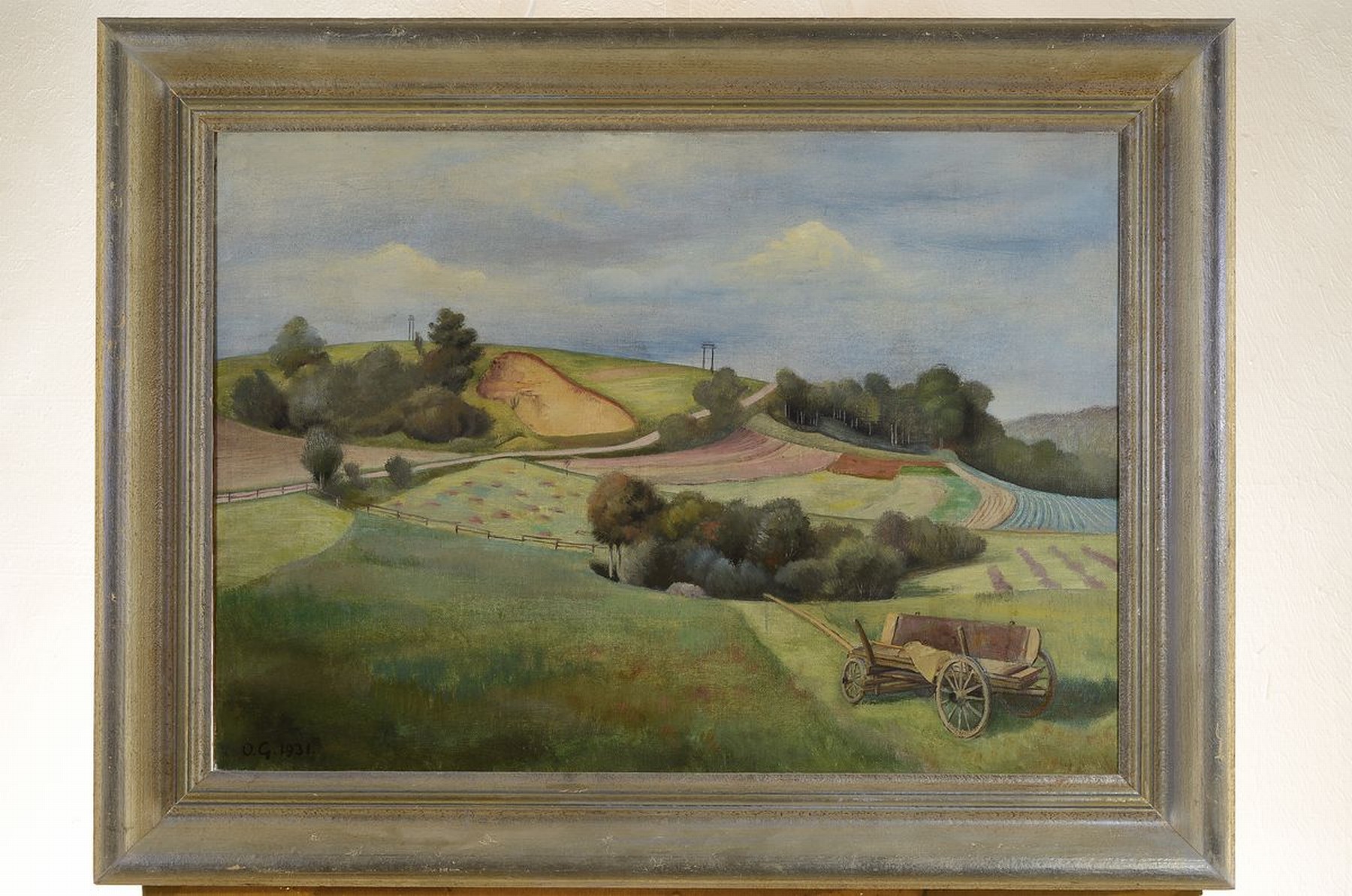 Detail k: Otto Gross, 1898 Baiersbronn-1970 Murrhardt,Schwäbische Landschaft, Öl/Lwd, links unten monogr. O.G. und dat. 1931, ca. 48x67cm, R. ca. 63x83cm