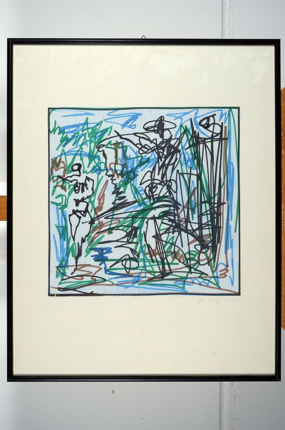 Detail k: Jean Boskja Missler, geb. 1947 Kassel, Triptychon, Die Brautwerbung, Mischtechnik auf Lwd, 2x ca. 38x28cm, u.Gl., R. ca. 69x55cm, 1x ca. 38x38cm, ...