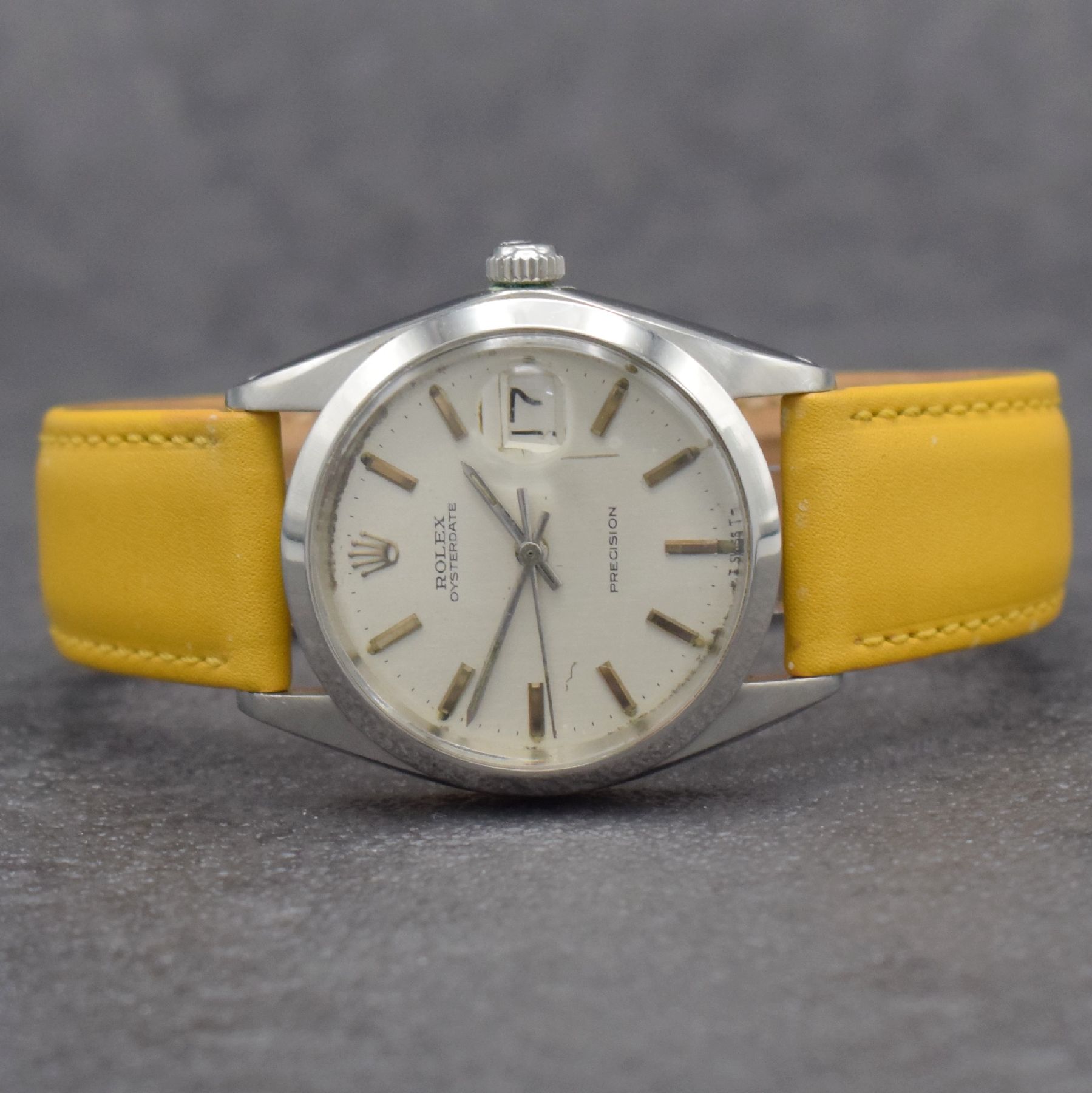 ROLEX Oysterdate Precision Herrenarmbanduhr in Stahl Referenz 6694, Handaufzug, Schweiz lt. Bodenstempel 1. Quartal 1969, Boden & Krone verschr., ...