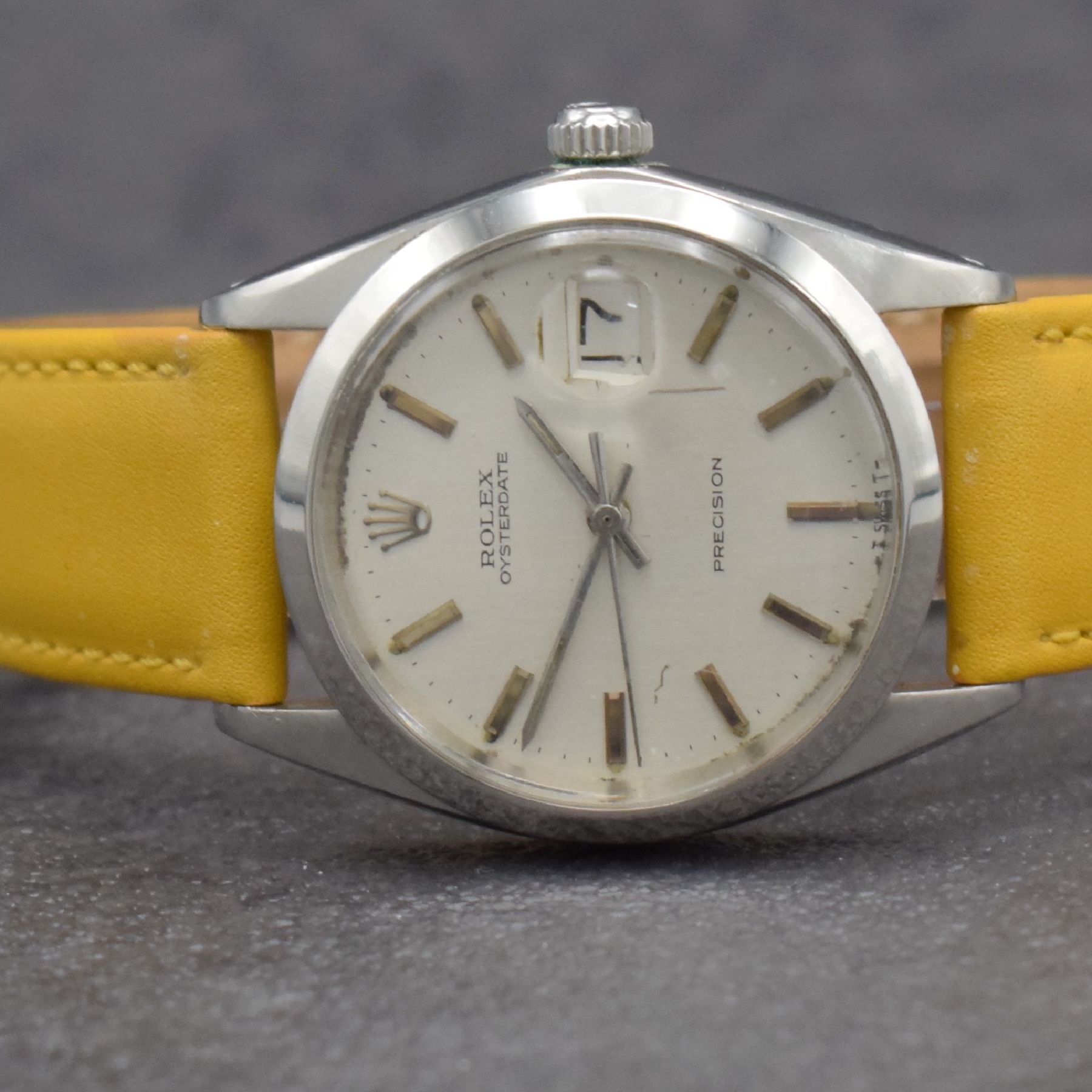 Detail a: ROLEX Oysterdate Precision Herrenarmbanduhr in Stahl Referenz 6694, Handaufzug, Schweiz lt. Bodenstempel 1. Quartal 1969, Boden & Krone verschr., ...