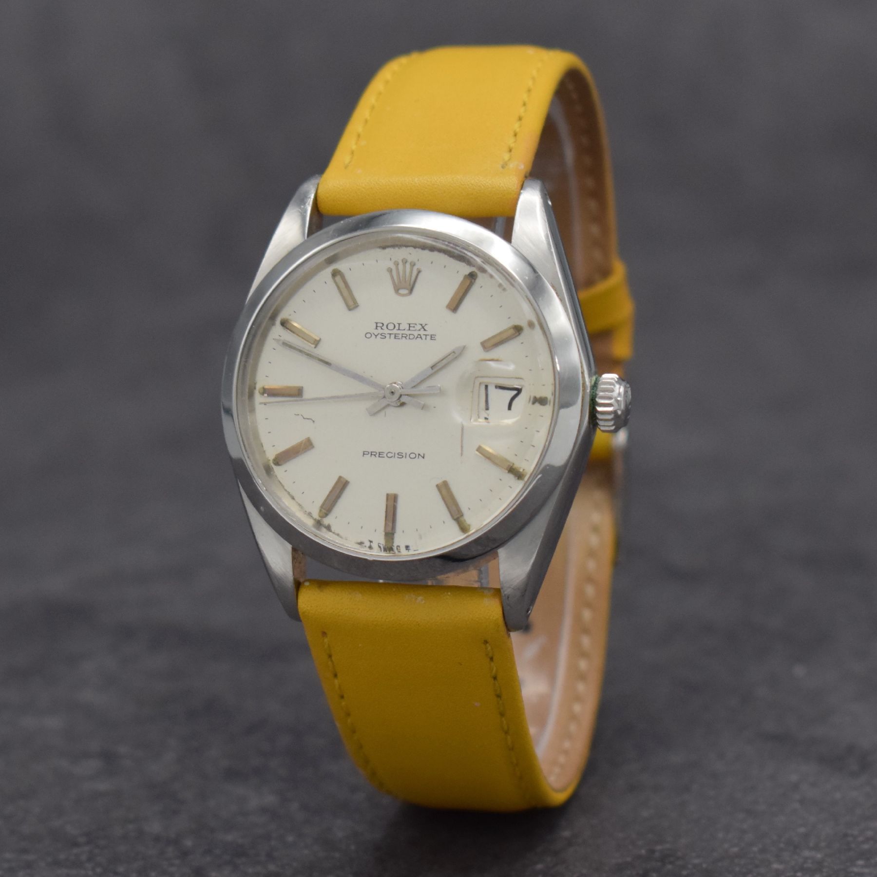 Detail b: ROLEX Oysterdate Precision Herrenarmbanduhr in Stahl Referenz 6694, Handaufzug, Schweiz lt. Bodenstempel 1. Quartal 1969, Boden & Krone verschr., ...