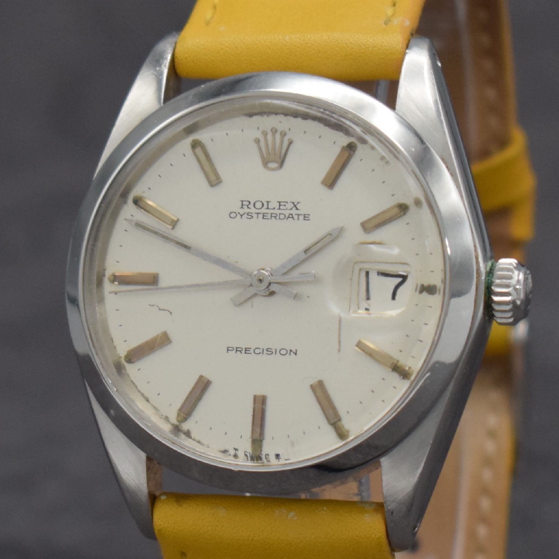 Detail c: ROLEX Oysterdate Precision Herrenarmbanduhr in Stahl Referenz 6694, Handaufzug, Schweiz lt. Bodenstempel 1. Quartal 1969, Boden & Krone verschr., ...