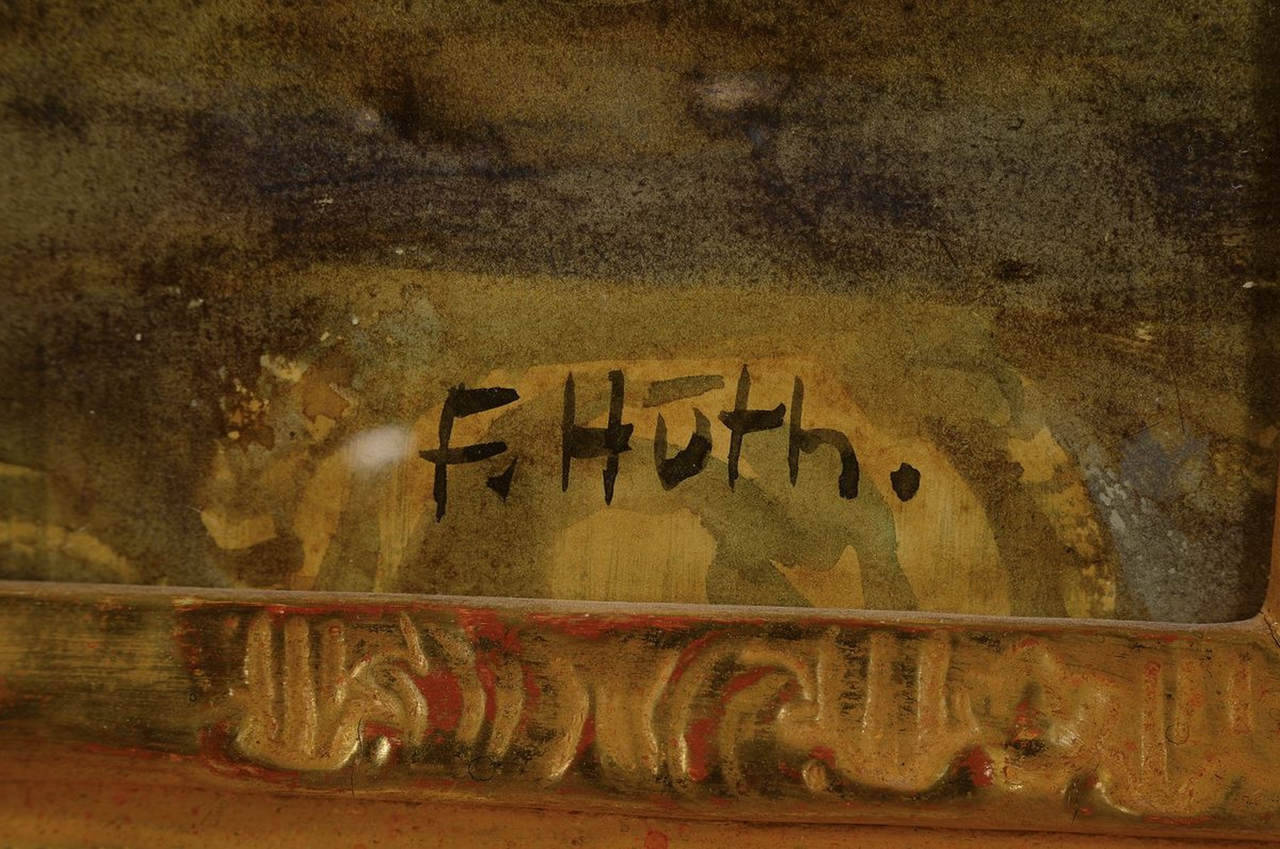 Detail a: Franz Huth, 1876 Pößneck-1970 Weimar, Ausbildung und Wirken als Porzellan- und Glasmaler, nach frühem Wirken in der Aquarellmalerei ab 1922 vor ...