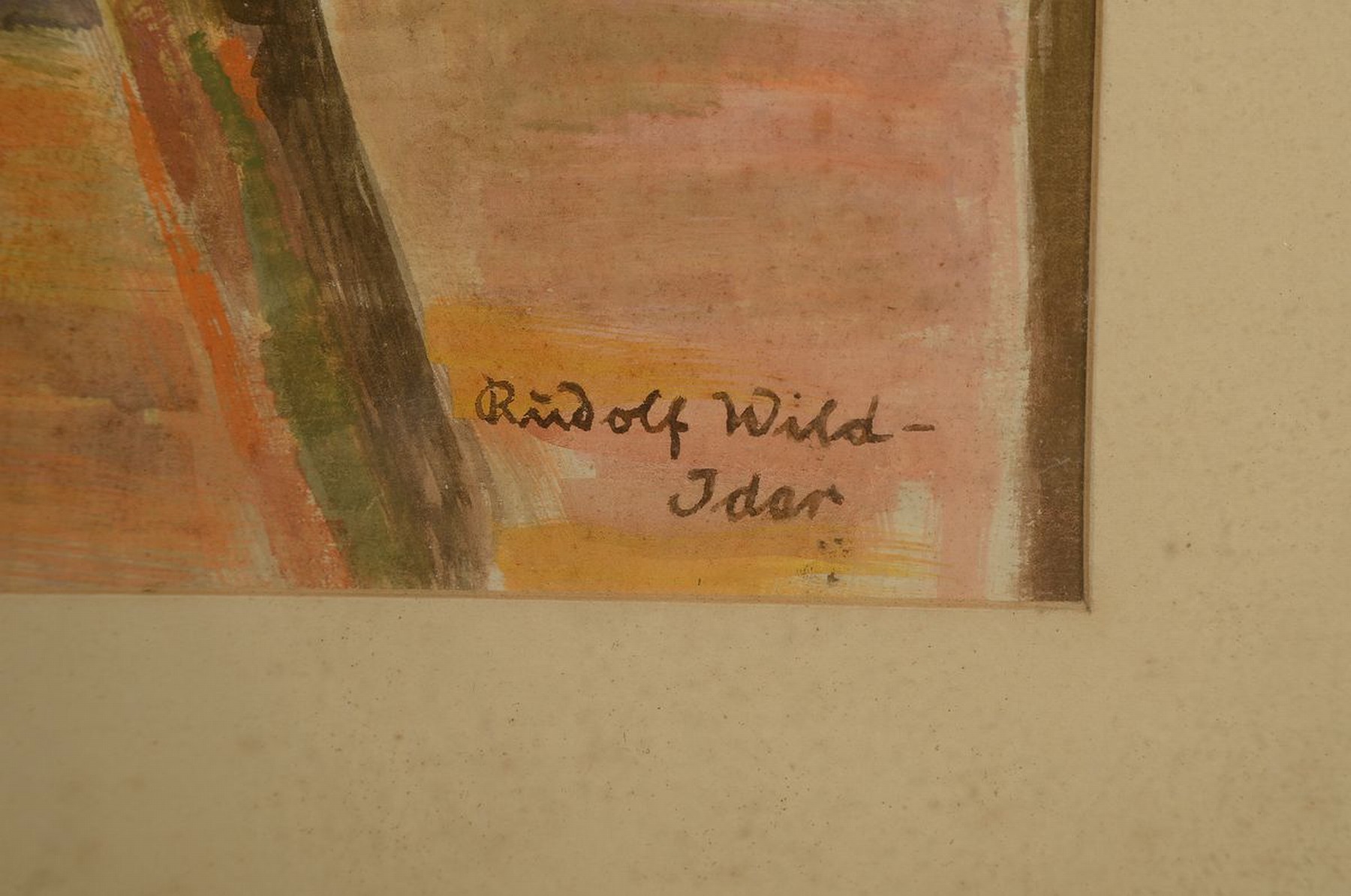 Detail a: Rudolf Wild-Idar, 1871-1960 Idar-Oberstein, Ansicht aus Meisenheim a. d. Glan, Gouache auf Papier, rechts unten signiert, ca. 45x59cm