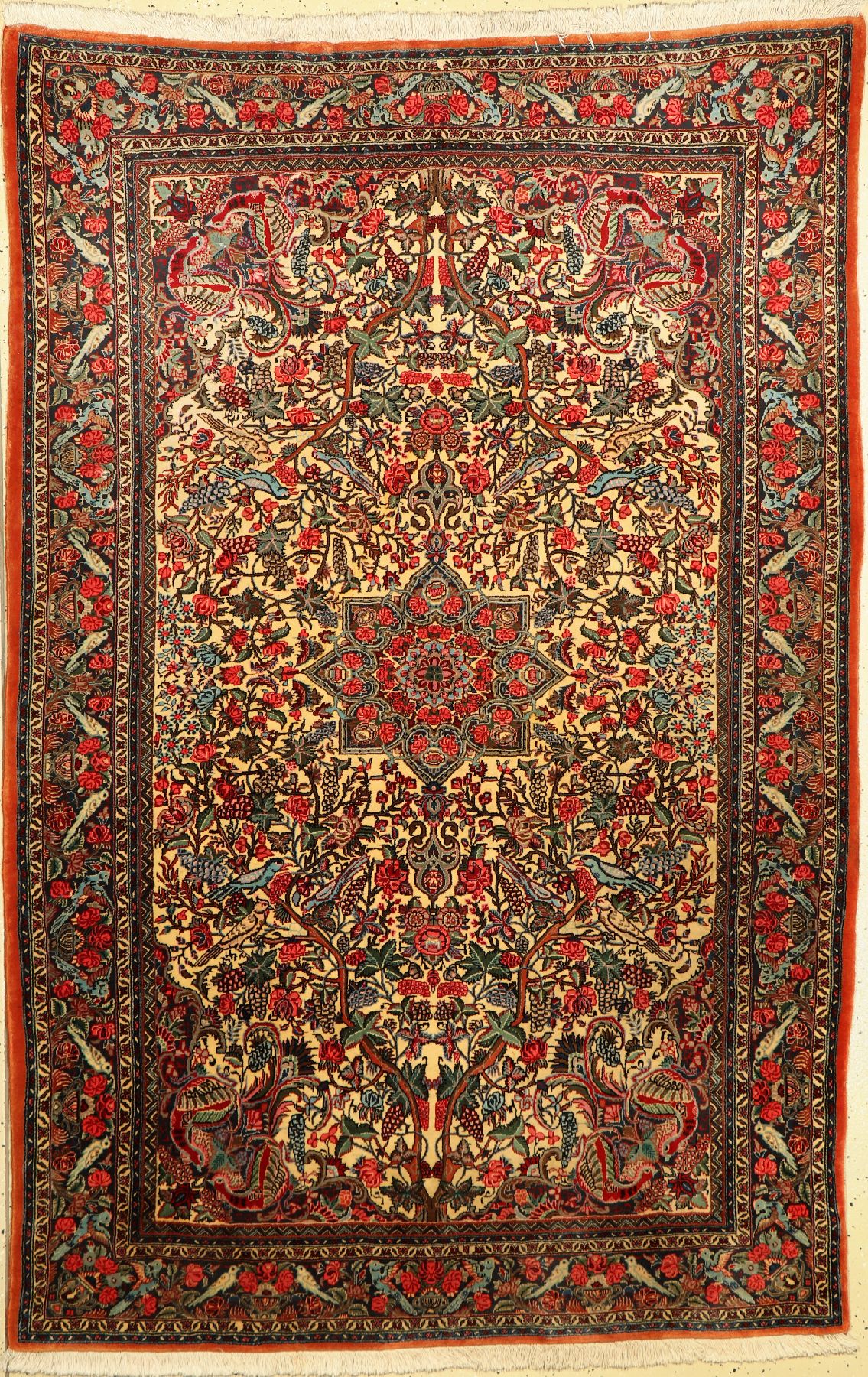 Rosenbidjar Kork fein, Persien, ca. 50 Jahre, Korkwolle, ca. 223 x 147 cm, EHZ: 2