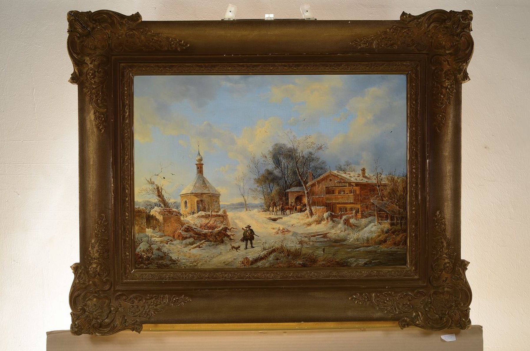 Detail k: Johannes Nepomuk Ott, 1804 München - 1870, bekannt für seine Landschaftsmalerei mit Alpenmotiven, Schüler von Kobell, königliches ...
