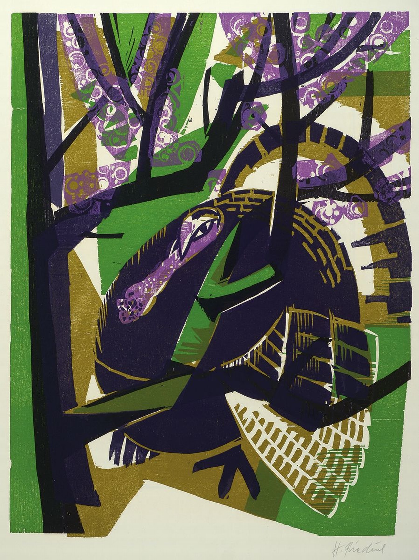 Heinz Friedrich, 1924-2018 Schwetzingen, zwei Farbholzschnitte: Biedermeiersträußchen, Handaufzug, signiert und dat. 75, ca. 39x45cm, u.Gl., R. ca. ...