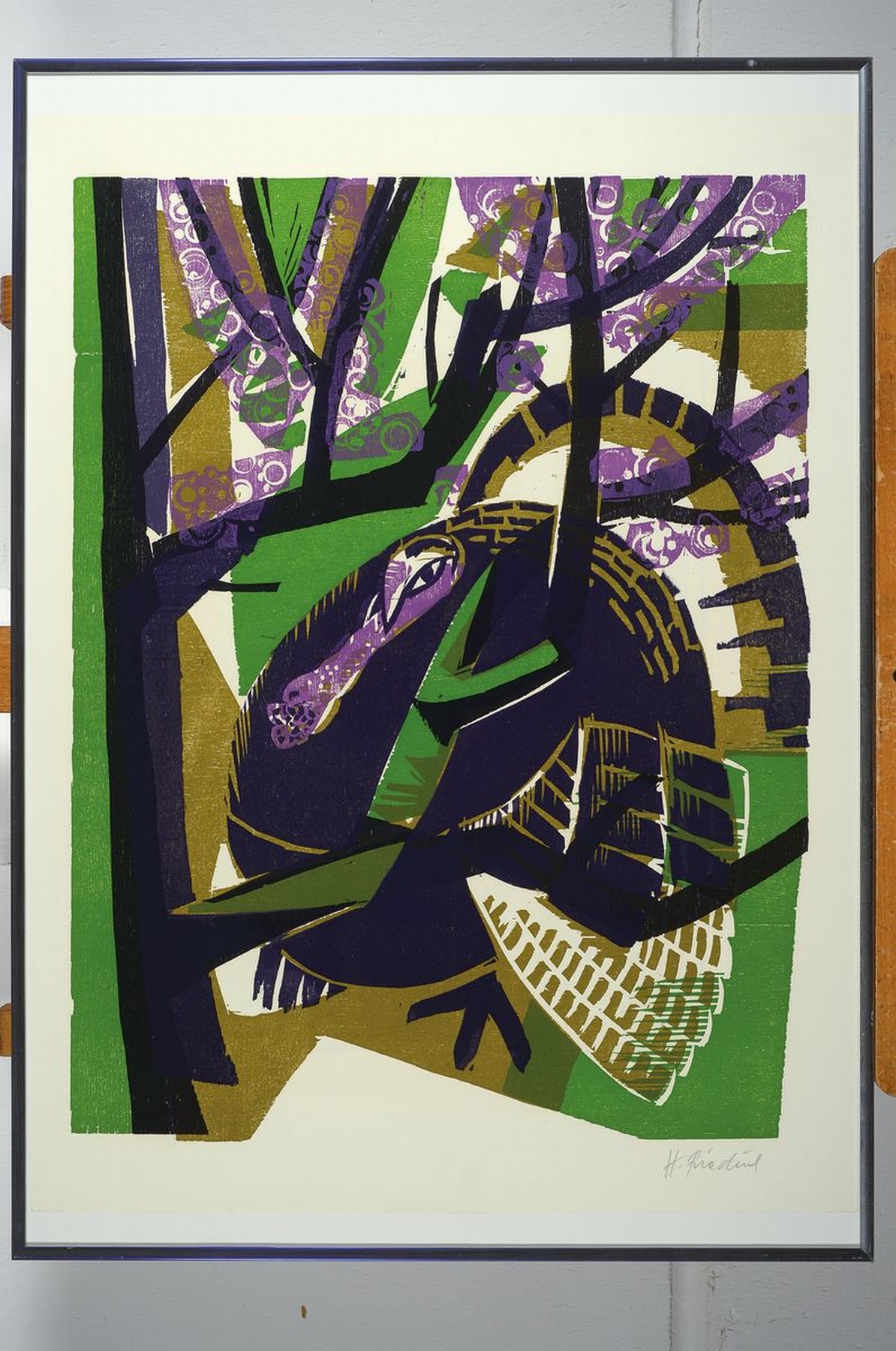Detail k: Heinz Friedrich, 1924-2018 Schwetzingen, zwei Farbholzschnitte: Biedermeiersträußchen, Handaufzug, signiert und dat. 75, ca. 39x45cm, u.Gl., R. ca. ...