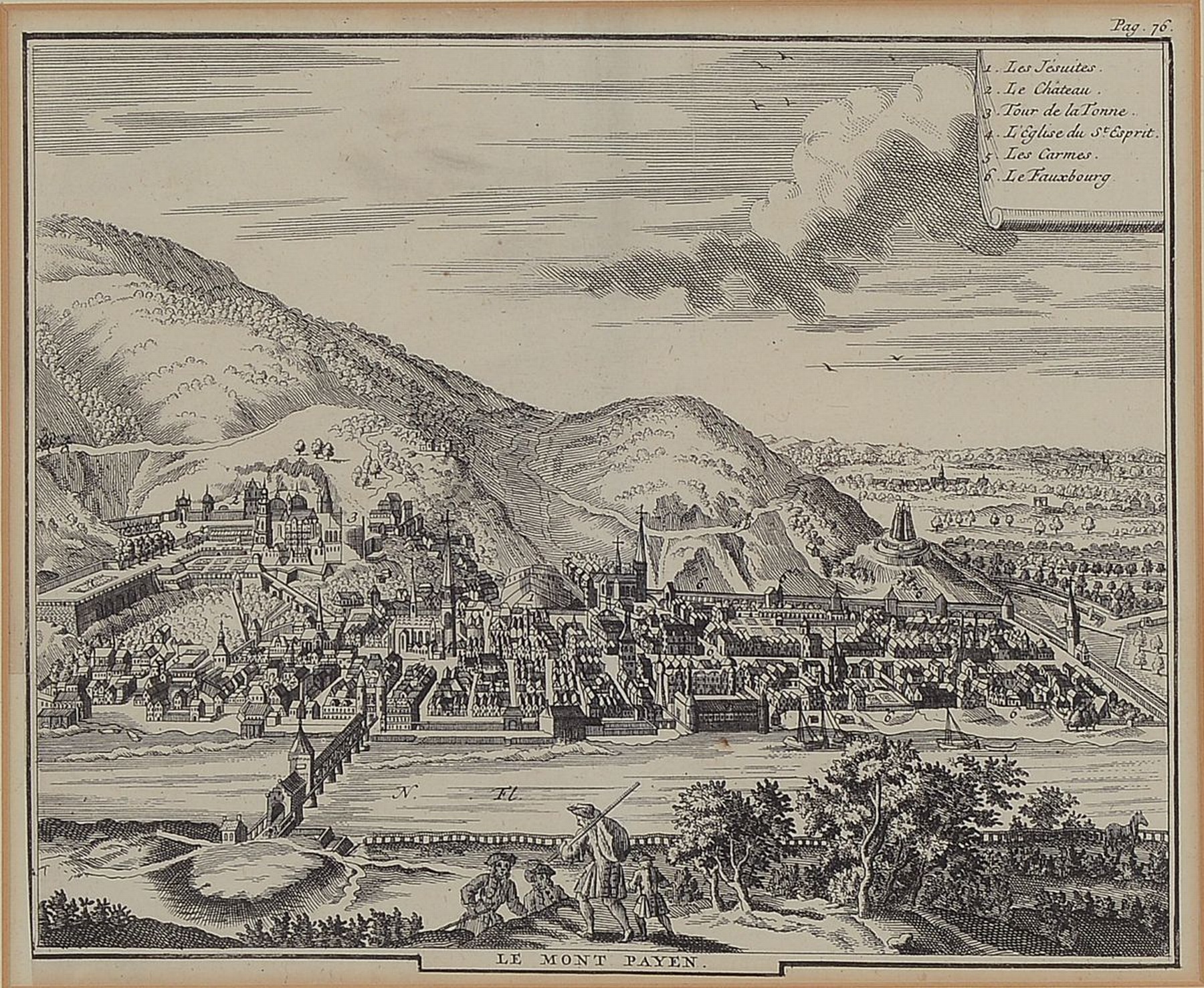 Wenceslau Hollar, 17. Jh., großer Kupferstich, Ansicht vom Heidelberger Schloß bez. Scenographia Hortus Palatinus A Frederico V Electore Palatino ...