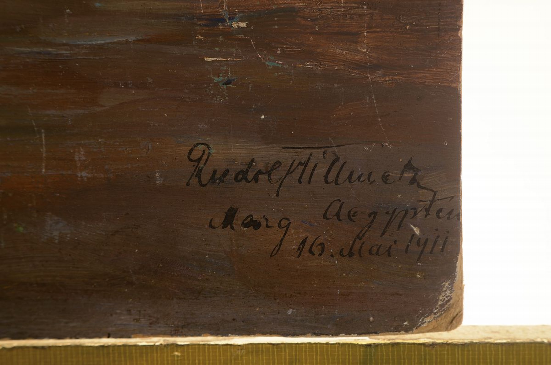 Detail a: Rudolf Tillmetz, 1880-1966 München, Ansicht aus Ägypten, Öl/Malkarton, rechts unten signiert: Rudolf Tillmetz Aegypten 16.Mai 1911, ca. 35x42cm, ...