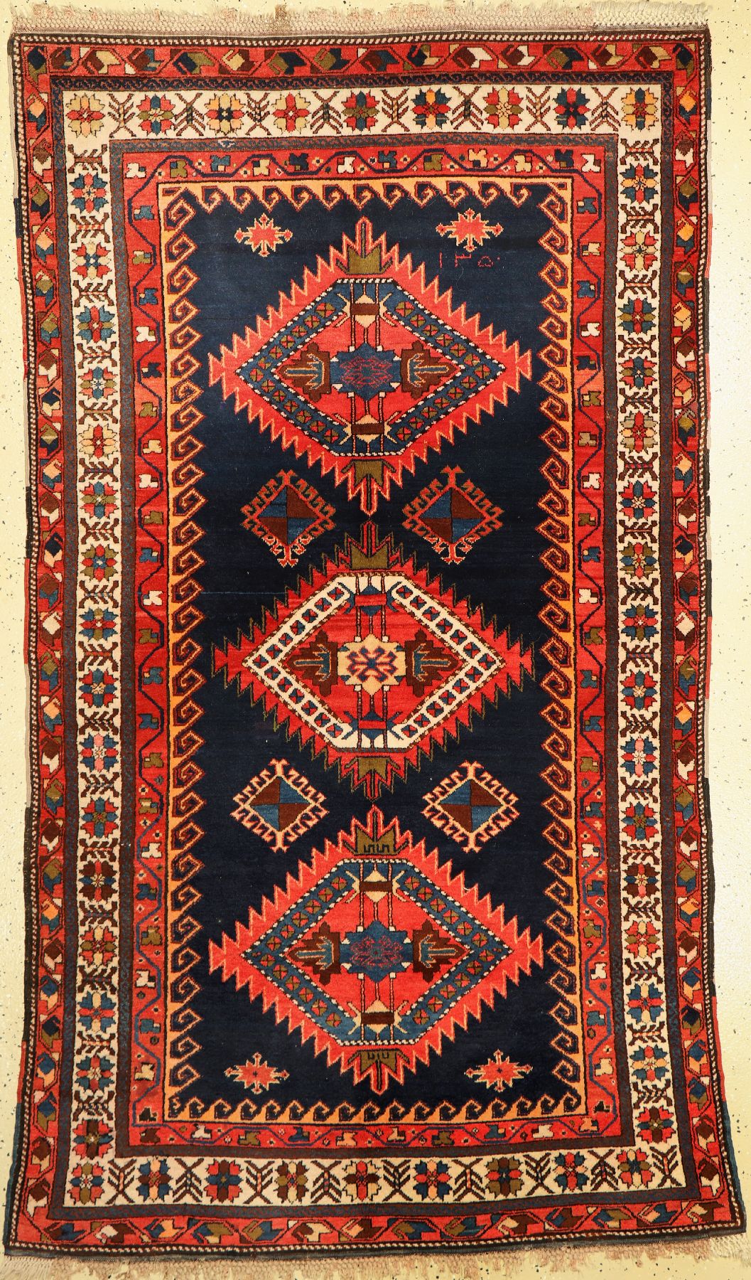 Schirwan antik, Kaukasus, datiert 1932 Wolle auf Wolle, ca. 217 x 122 cm, EHZ: 2-3