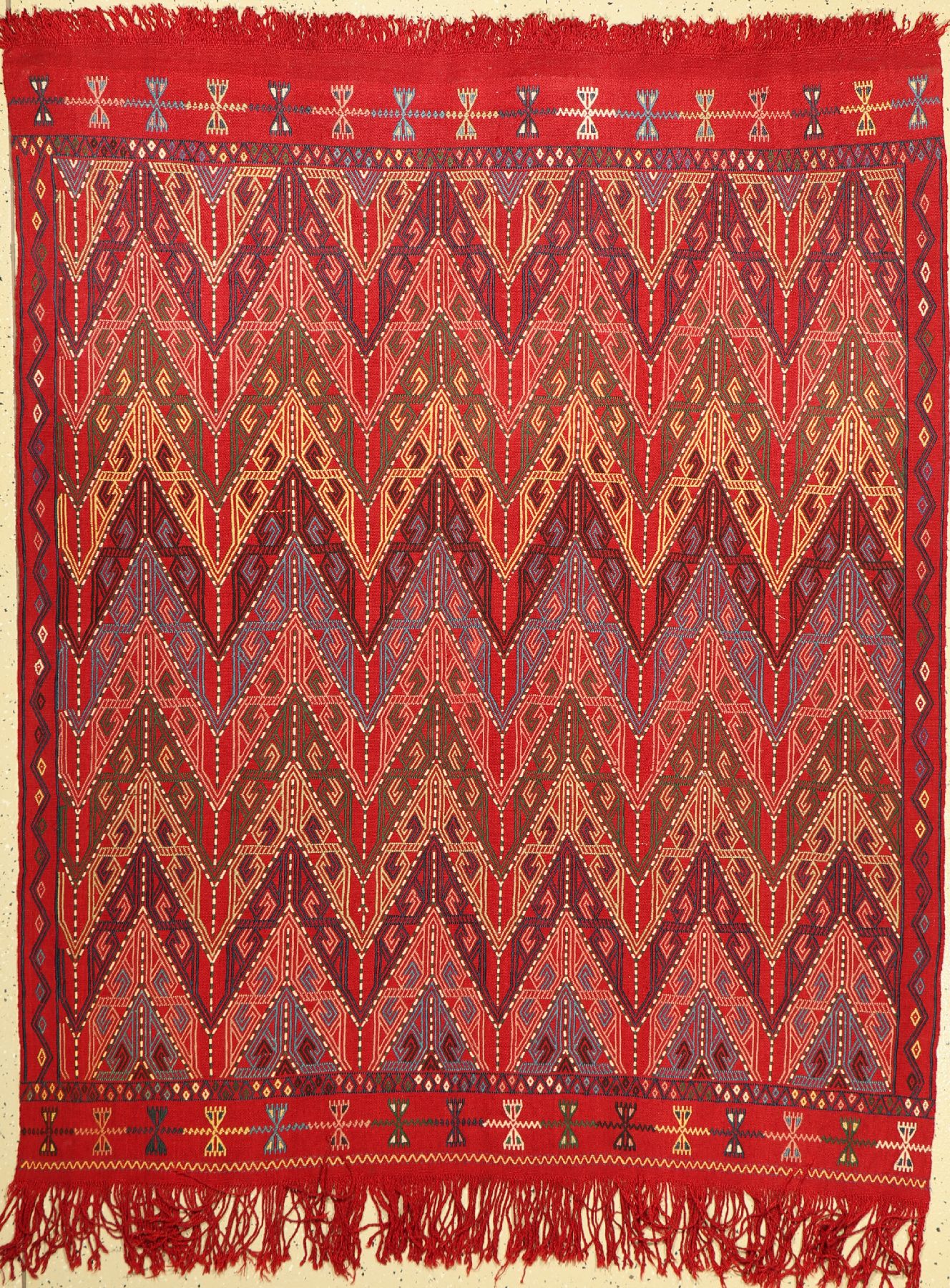 Cicim Kelim alt, Türkei, um 1940, Wolle aufWolle, ca. 180 x 148 cm, EHZ: 2