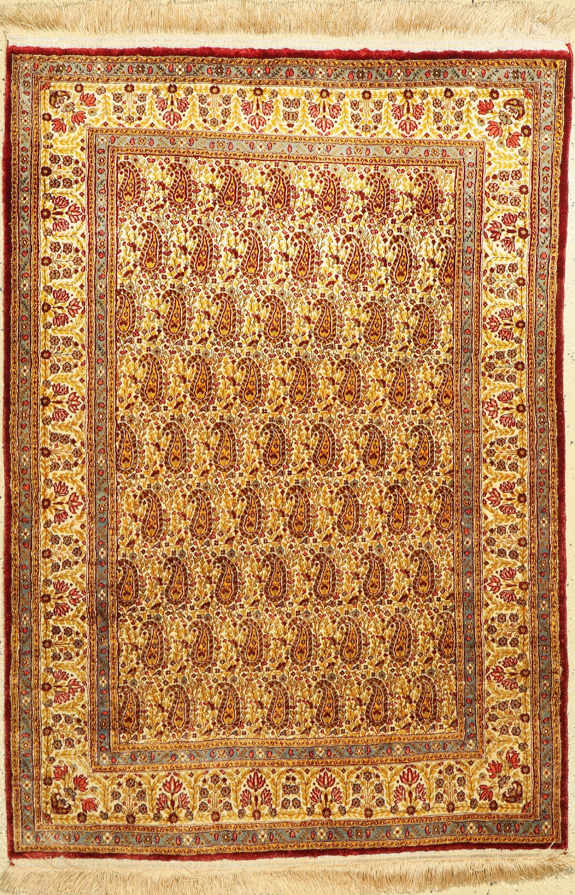 feiner Seidenteppich, Ägypten, ca. 60 Jahre, reine Naturseide, ca. 146 x 100 cm, EHZ: 2