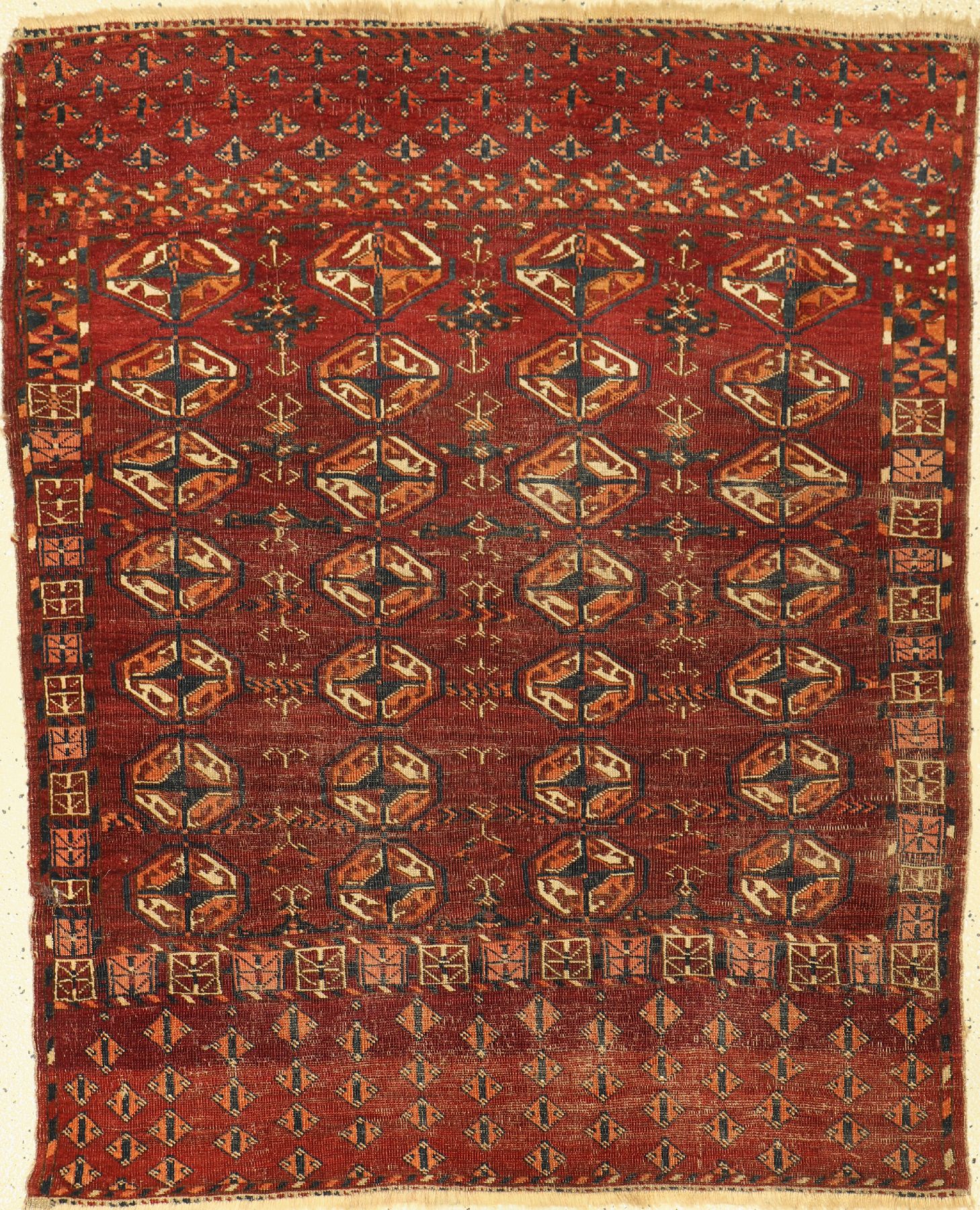 Tekke Herdteppich antik, Turkmenistan, Ende19 Jhd, Wolle auf Wolle, ca. 118 x 98 cm, EHZ:4