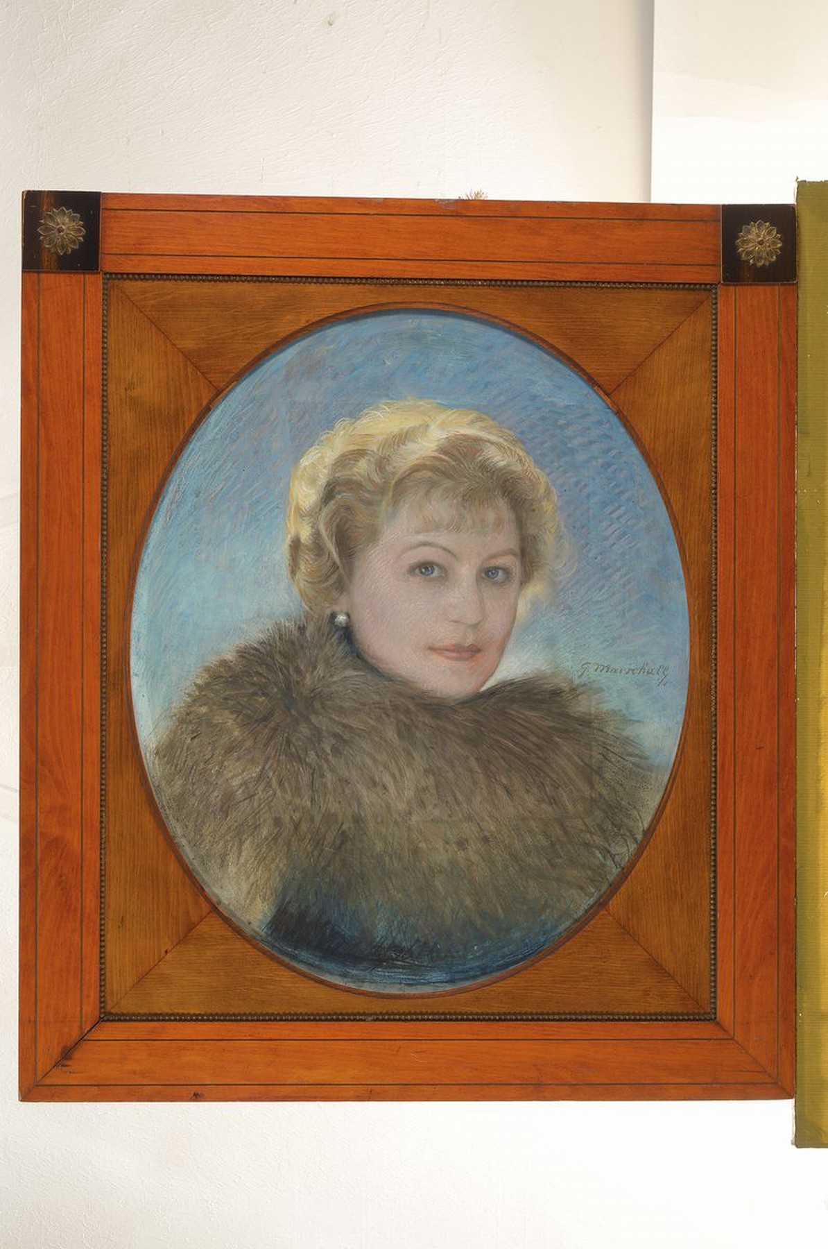 Detail k: Georg Marschall, 1871 Wittstock-1956 Feuchtwangen, Studium bei Franz Skarbina, Anton von Werner und Adolph von Menzel, hier: Porträt einer Frau mit ...