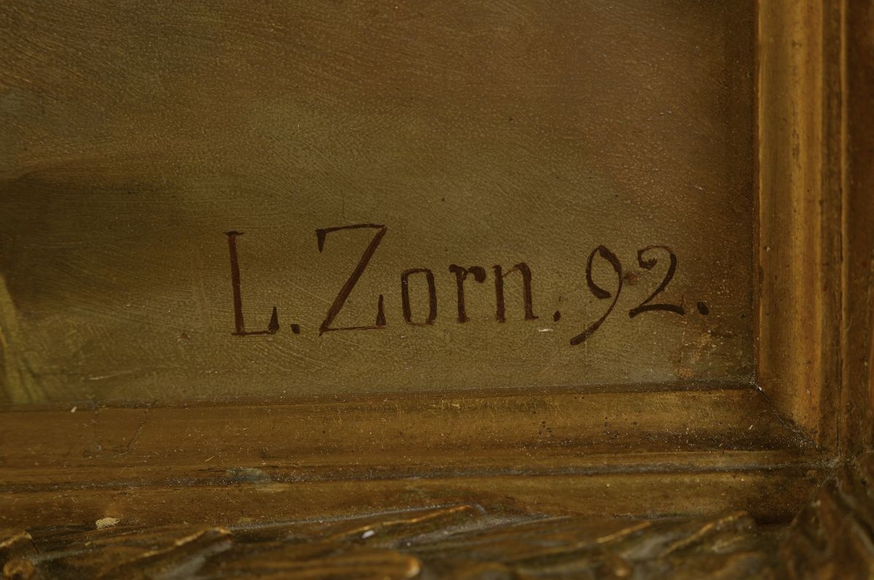 Detail a: Ludwig Zorn, 1865 Wertheim-1921 Freiburg, Studium an der Karlsruher Kunstschule und der Akademie Düsseldorf, hier: Stillleben mit antiker Büste, ...