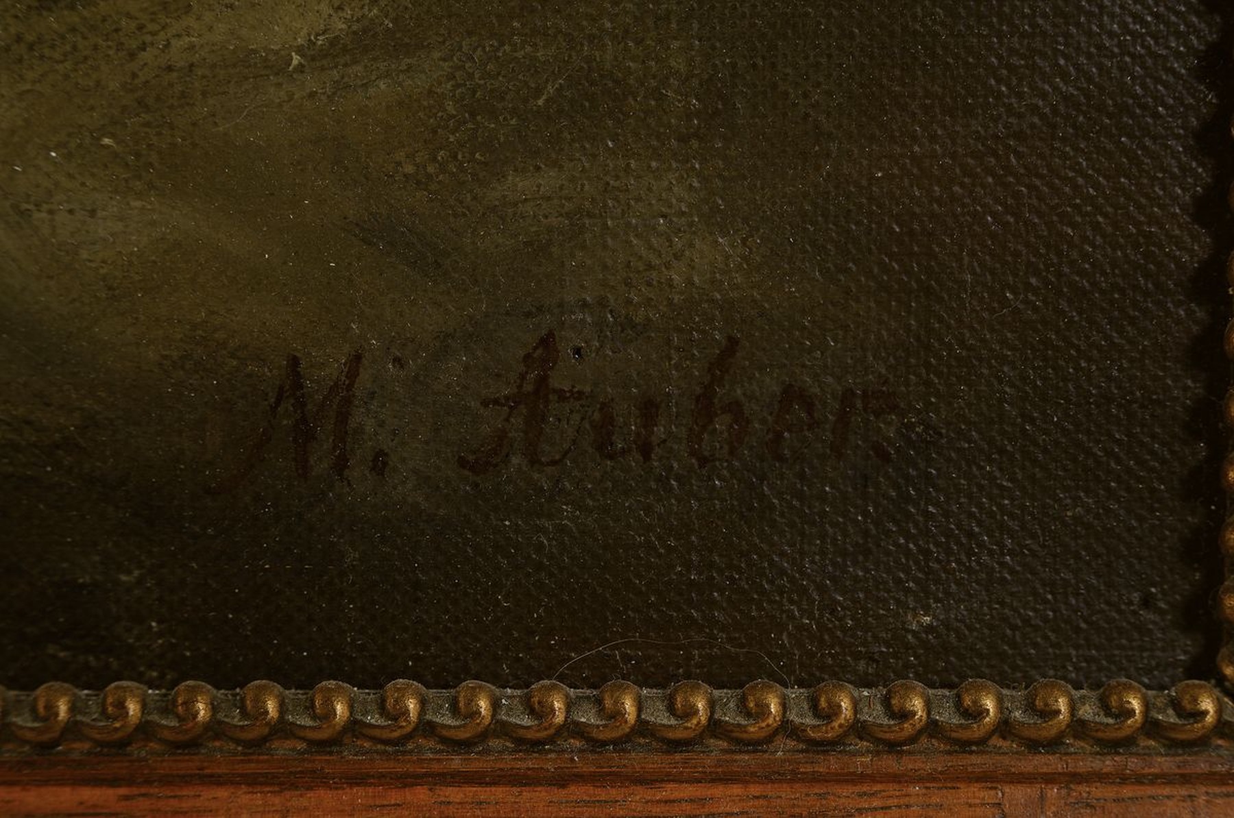 Detail a: M. Auber, Künstler um 1900, südländische Rosenverkäuferin, Öl/Lwd, re. unten signiert, ca. 65 x 54 cm, Rahmen: 78 x 68 cm