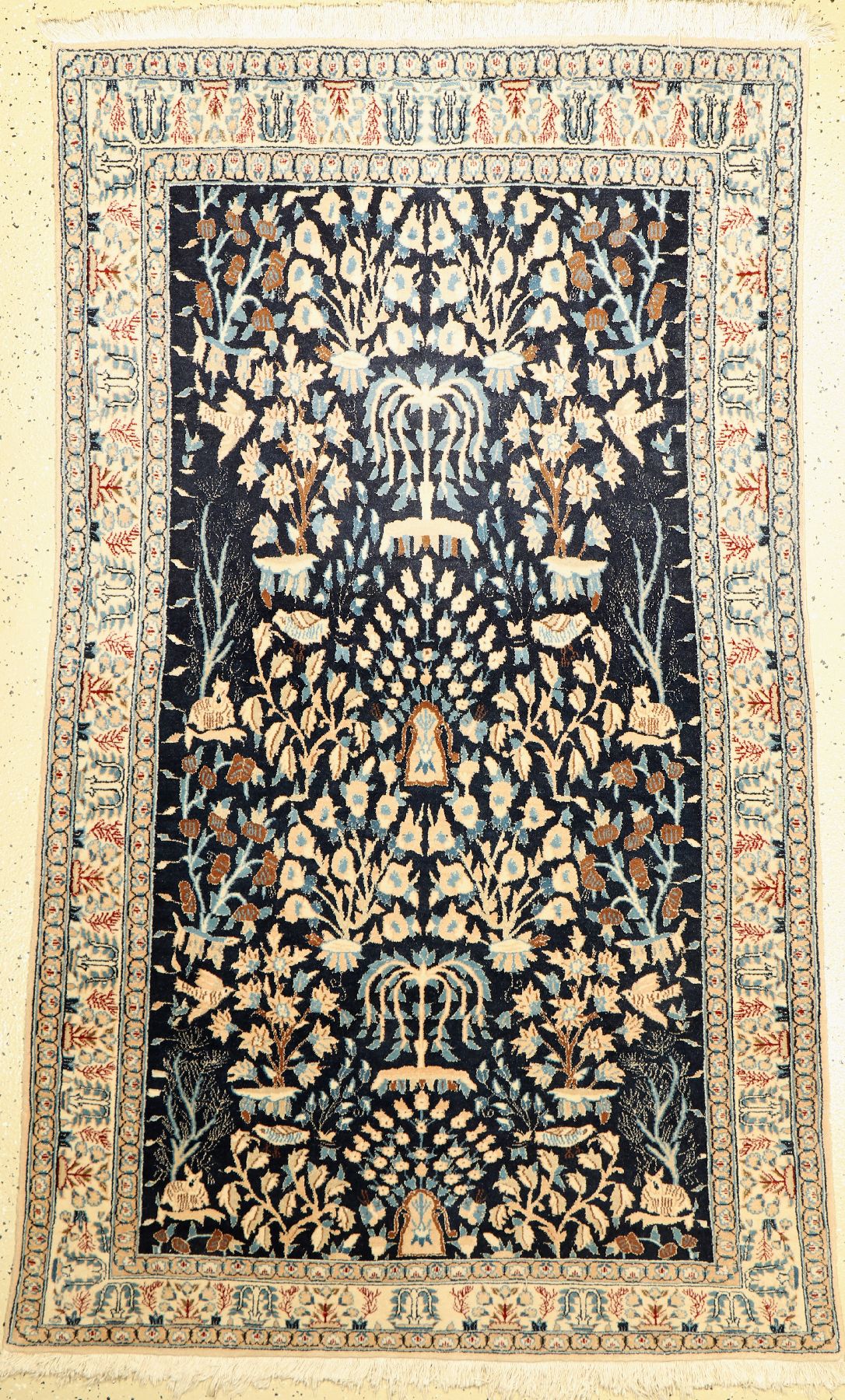 Nain fein (9 La), Persien, ca. 50 Jahre, Korkwolle mit Seide, ca. 187 x 114 cm, EHZ: 2