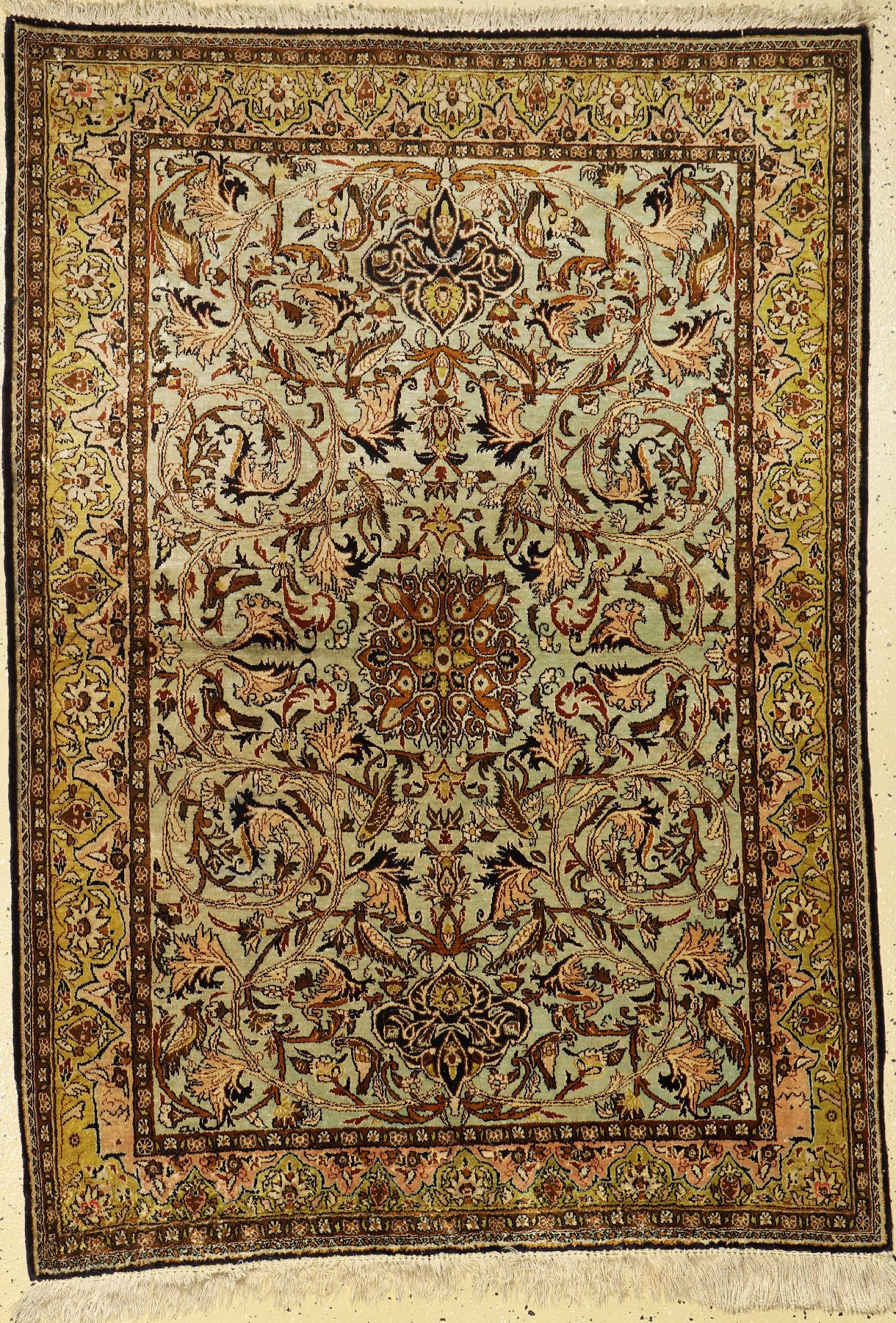 Ghom Seide, Persien, ca. 60 Jahre, reine Naturseide, ca. 152 x 106 cm, EHZ: 2