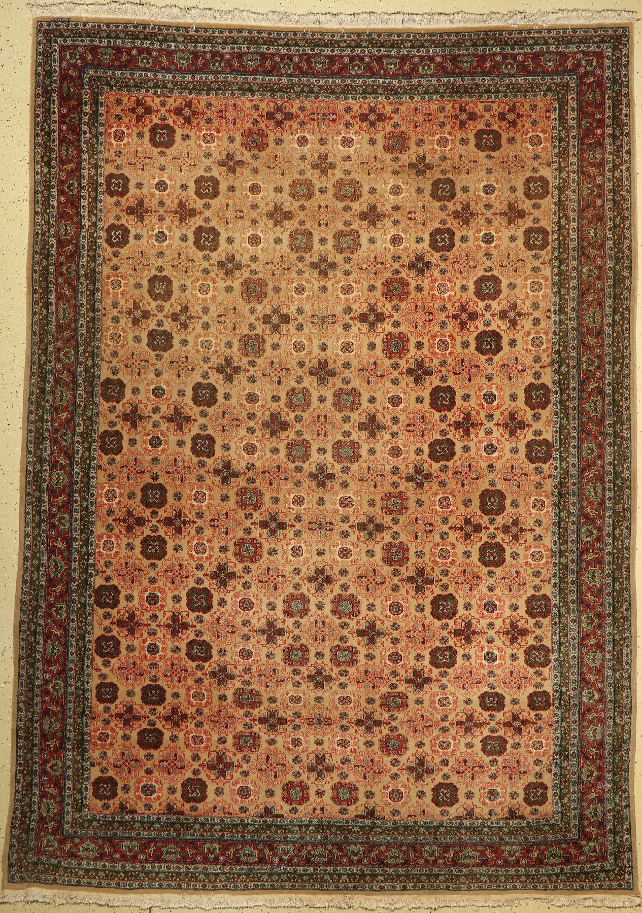 Hereke alt Signiert, Türkei, um 1950, Wolleauf Baumwolle, ca. 323 x 230 cm, EHZ: 2, (verblaßt)