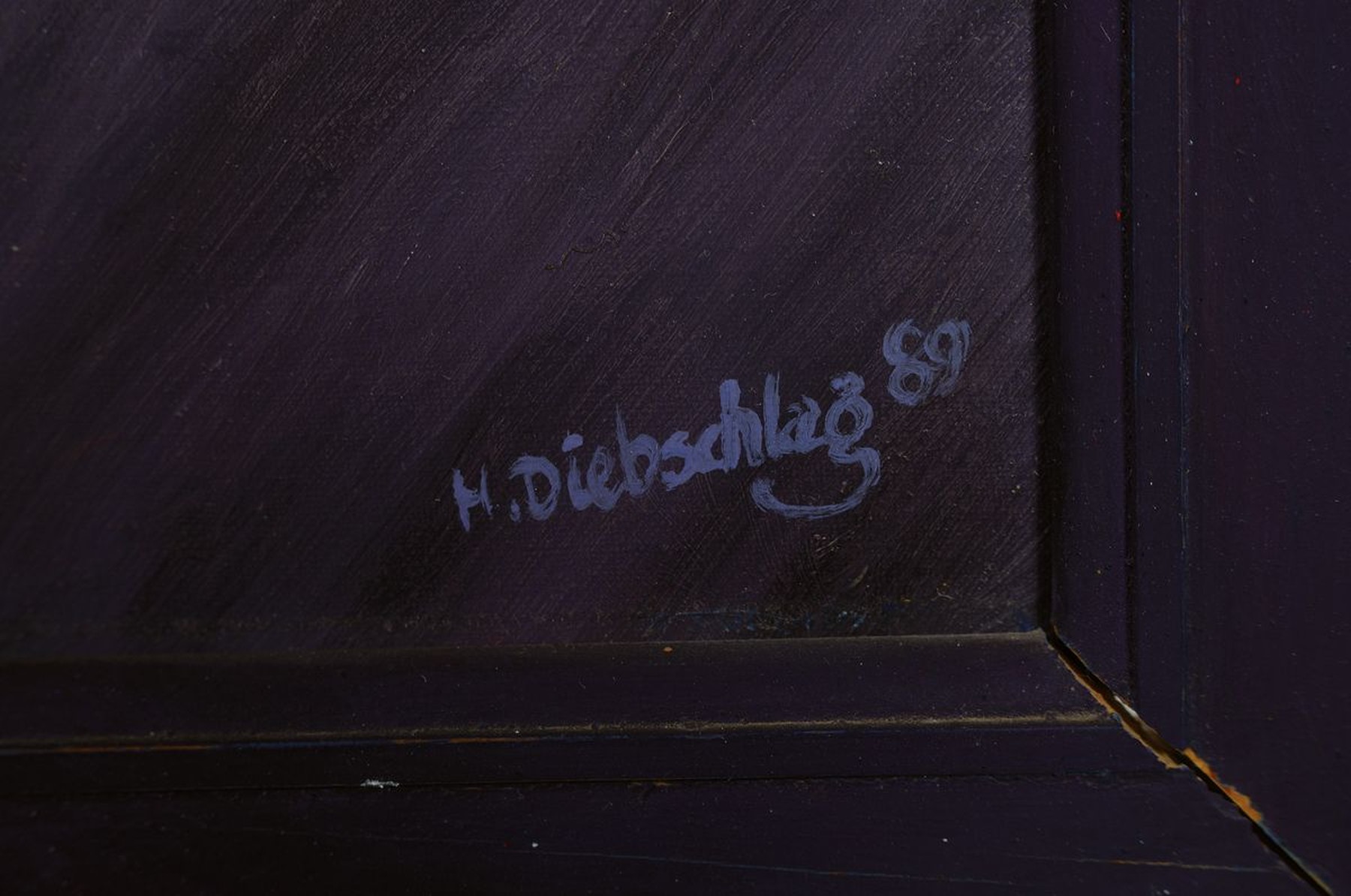 Detail a: Hans Diebschlag, 1951 Bensheim-Auerbach- 2014, Studium an der Städelschule Frankfurt , in Rüsselsheim ansässiger Künstler, Acryl/ Lwd, re. u. ...