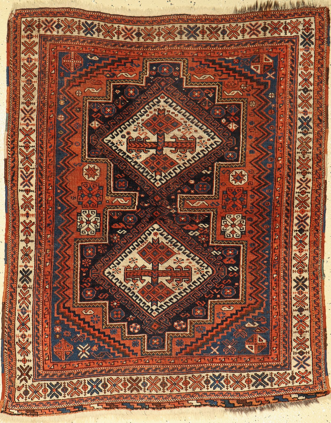 Afschar antik, Persien, um 1910, Wolle auf Wolle, ca. 130 x 108 cm, EHZ: 3-4