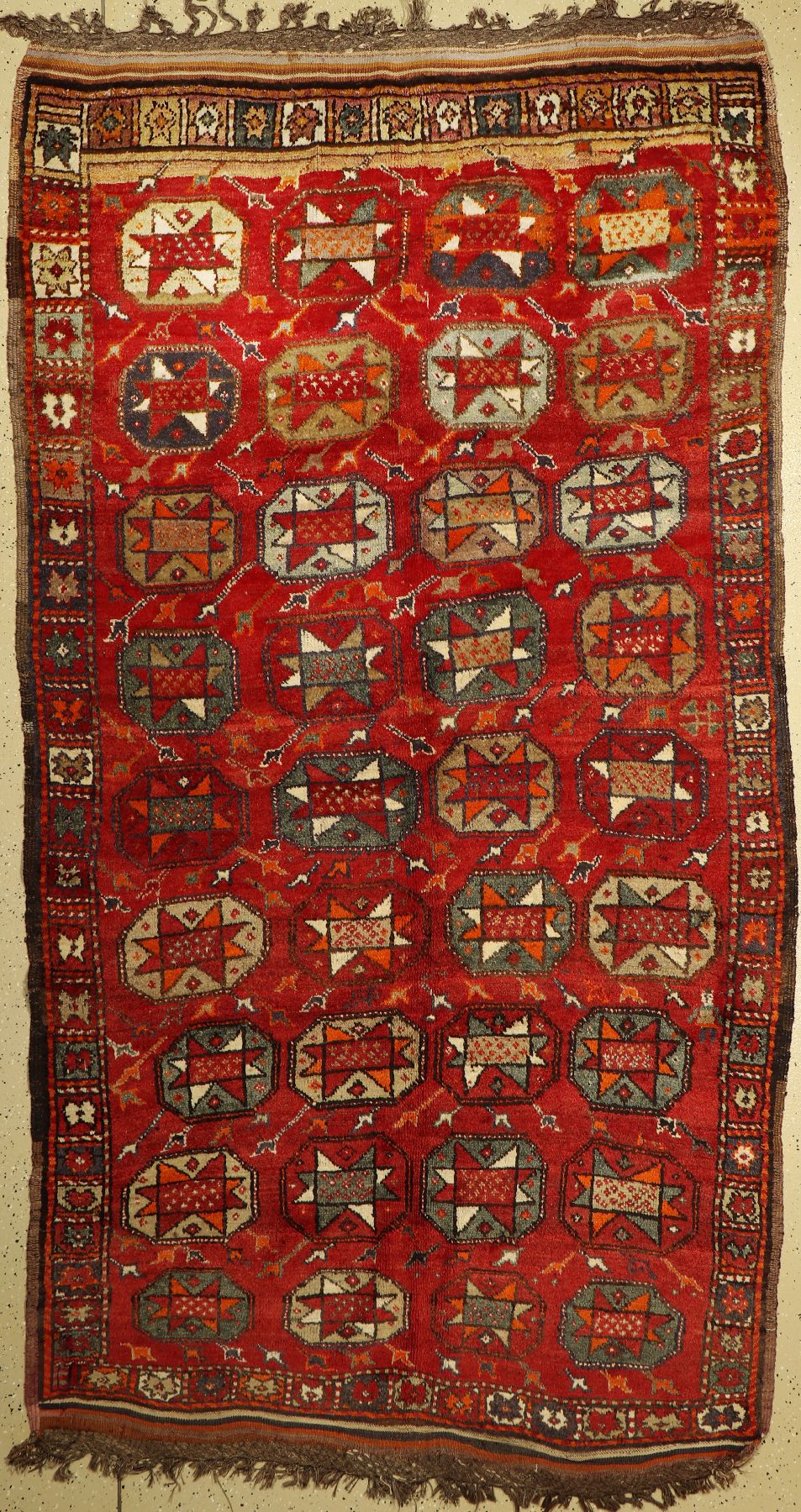 Khorasan Kordi antik, Persien, um 1920, Wolle auf Wolle, ca. 280 x 155 cm, (mehrer kleine Löcher)