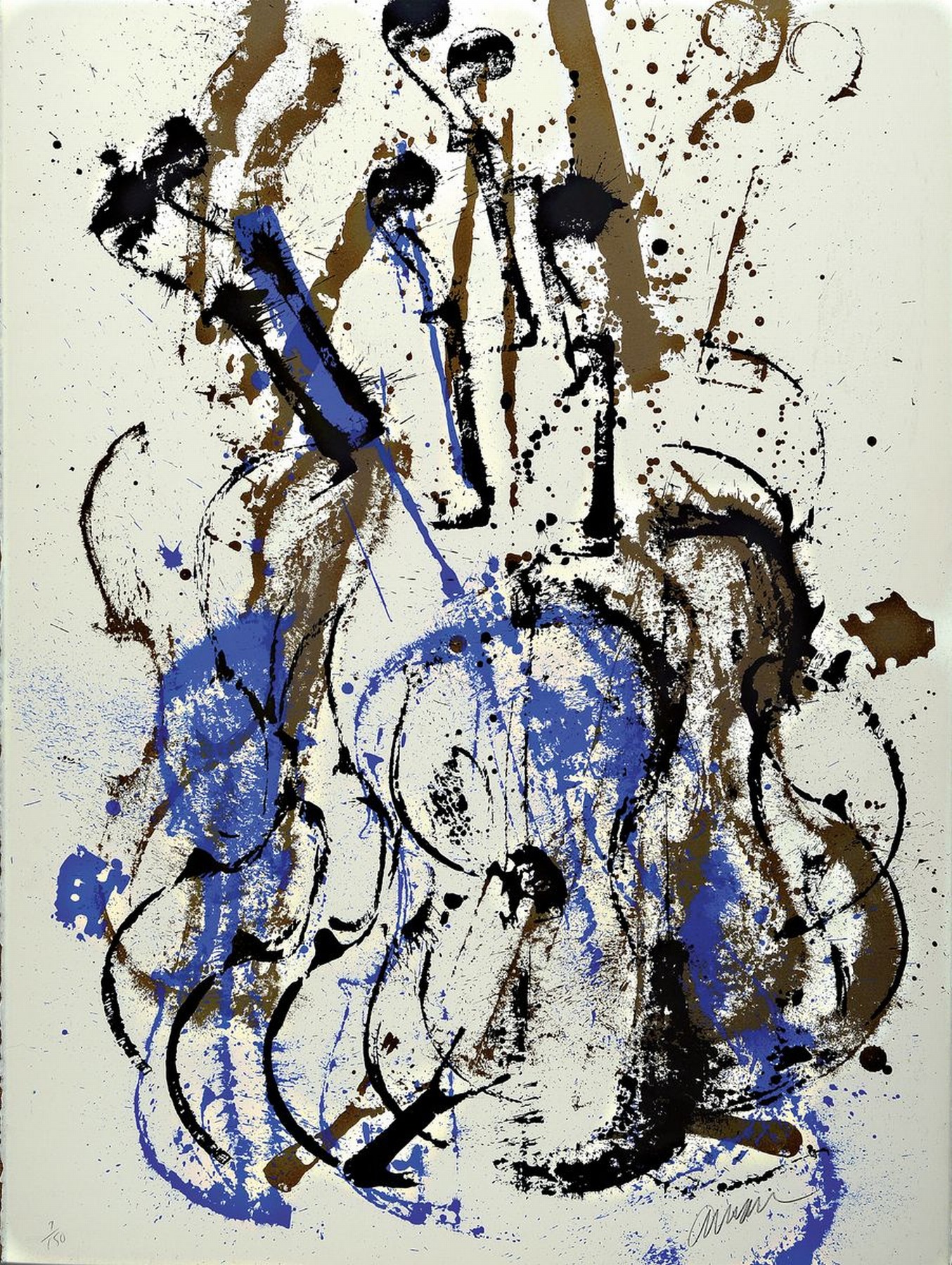Arman /Armand Fernandez), Violon, num. 7/150, handsigniert, Lithographie, ca. 76.2 x 56.2 cm, unter Glas